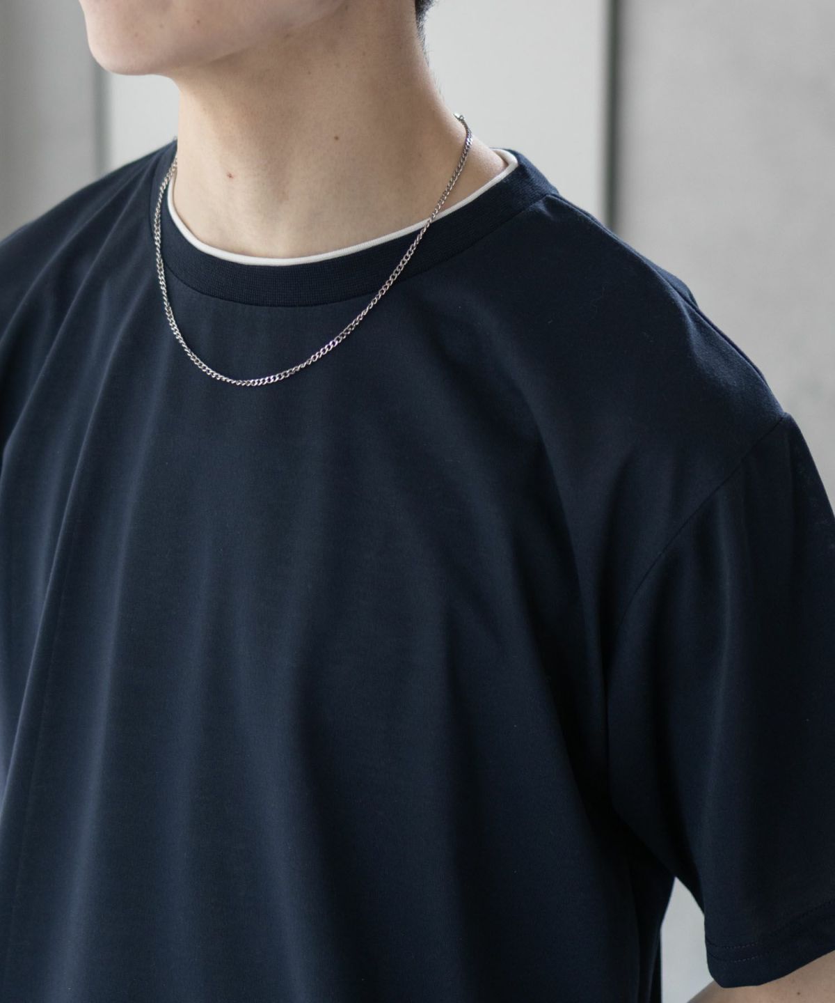 NAVY 天竺クルーレイヤードTシャツ メンズ