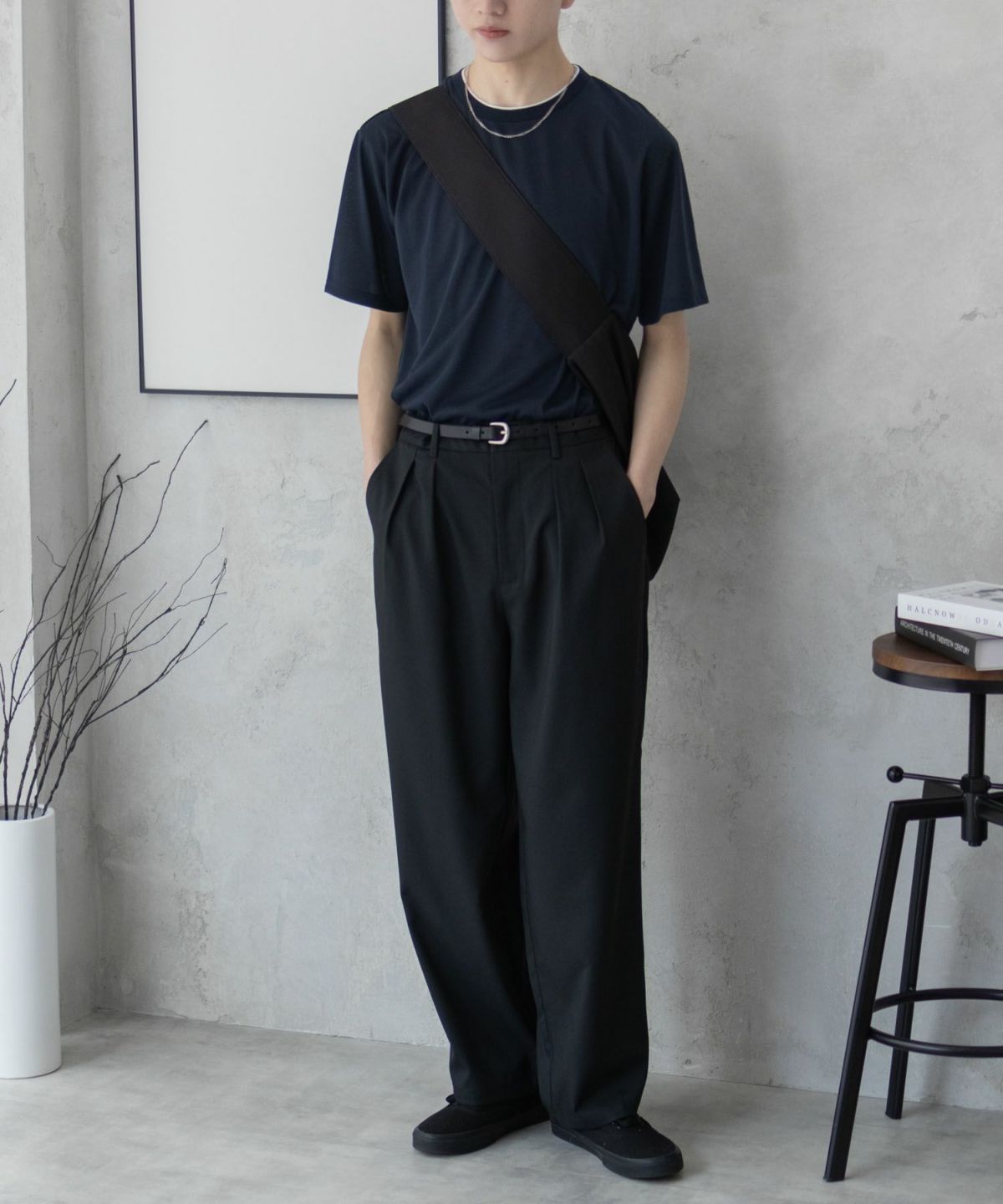 NAVY 天竺クルーレイヤードTシャツ メンズ