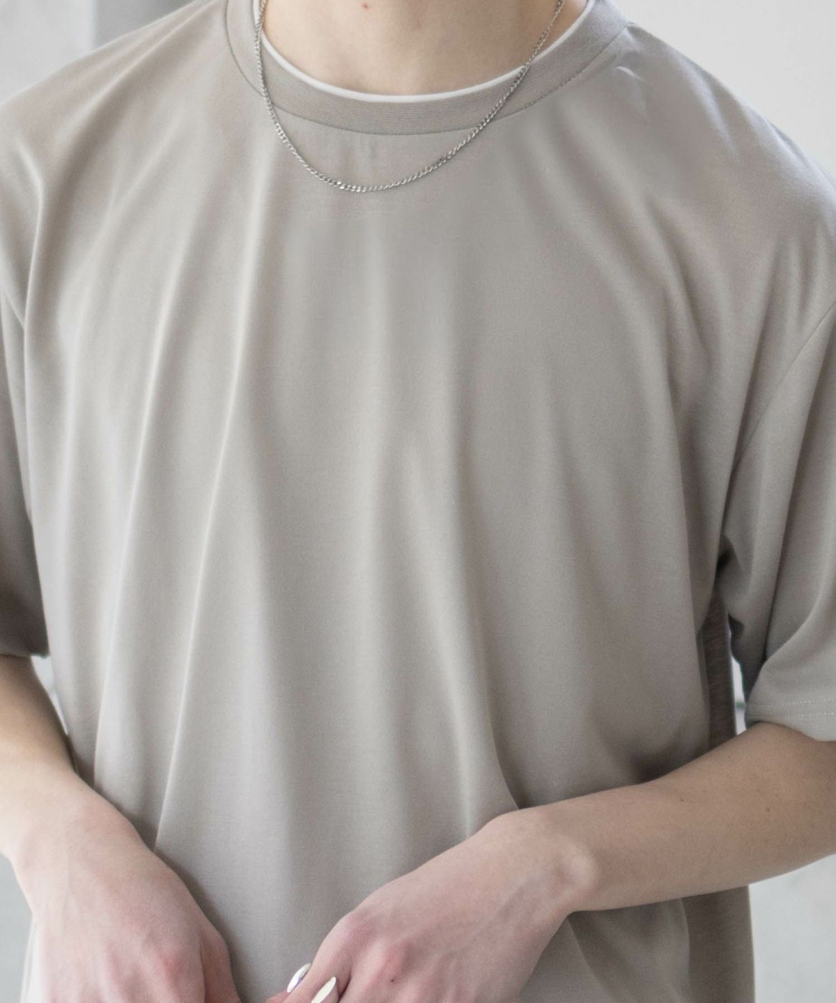 NAVY 天竺クルーレイヤードTシャツ メンズ