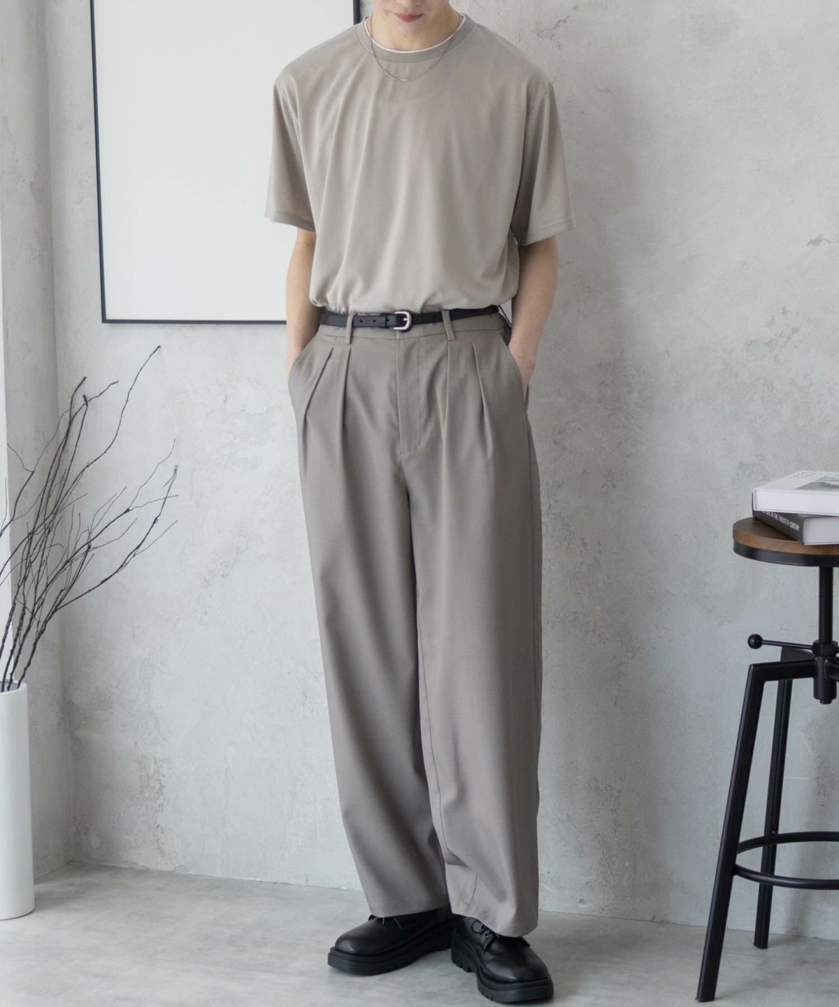 NAVY 天竺クルーレイヤードTシャツ メンズ