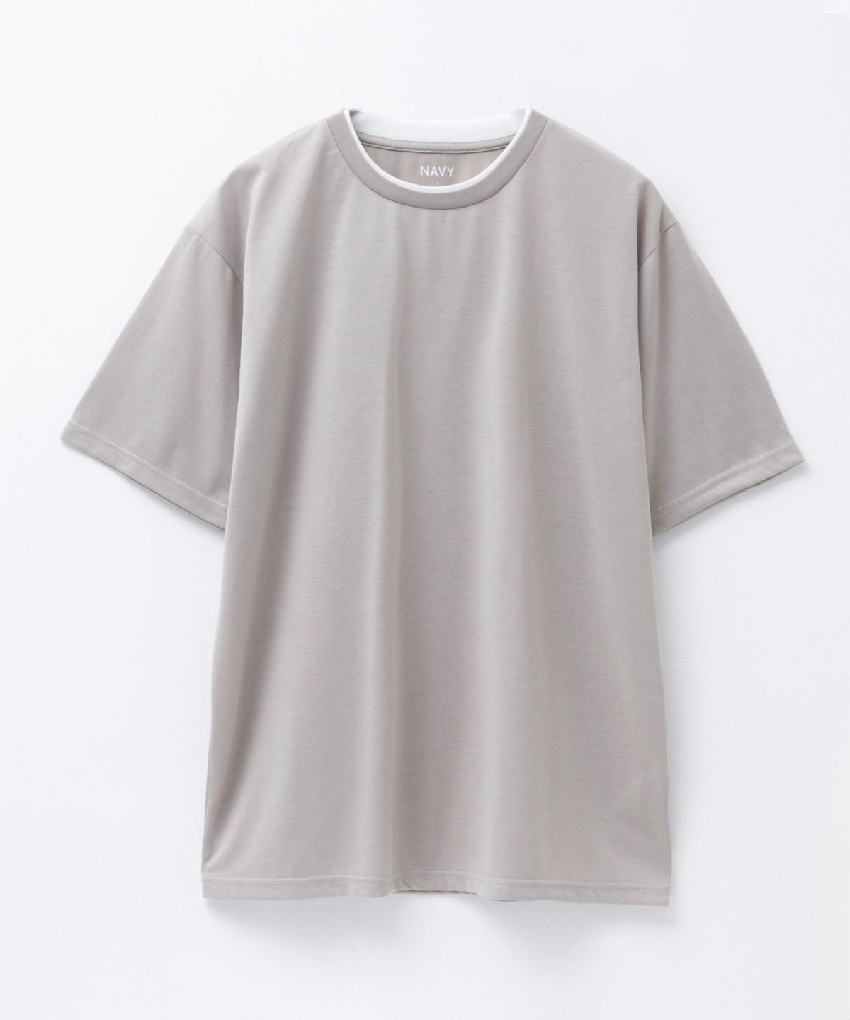 NAVY 天竺クルーレイヤードTシャツ メンズ