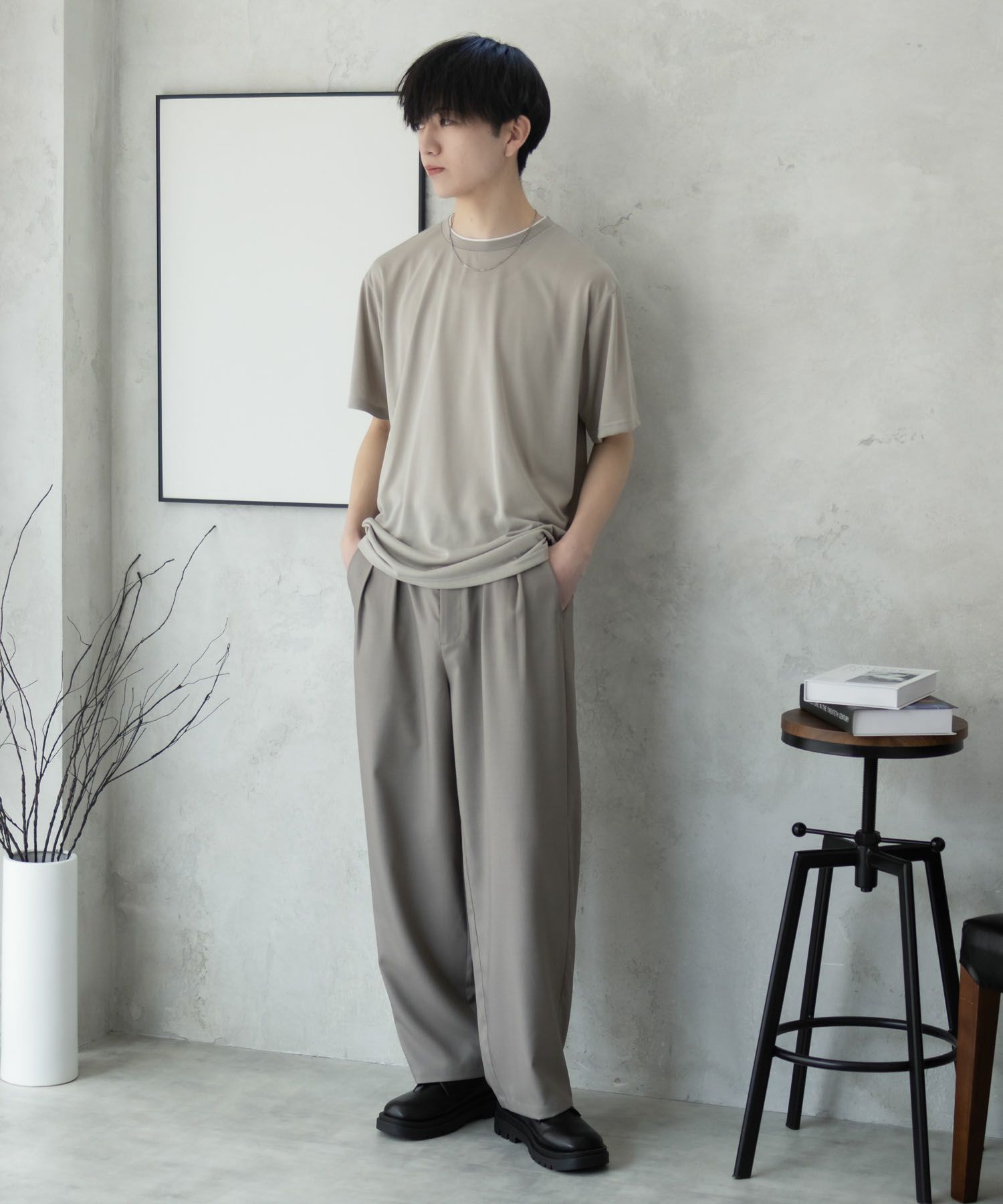 NAVY  天竺クルーレイヤードTシャツ メンズ商品画像-31