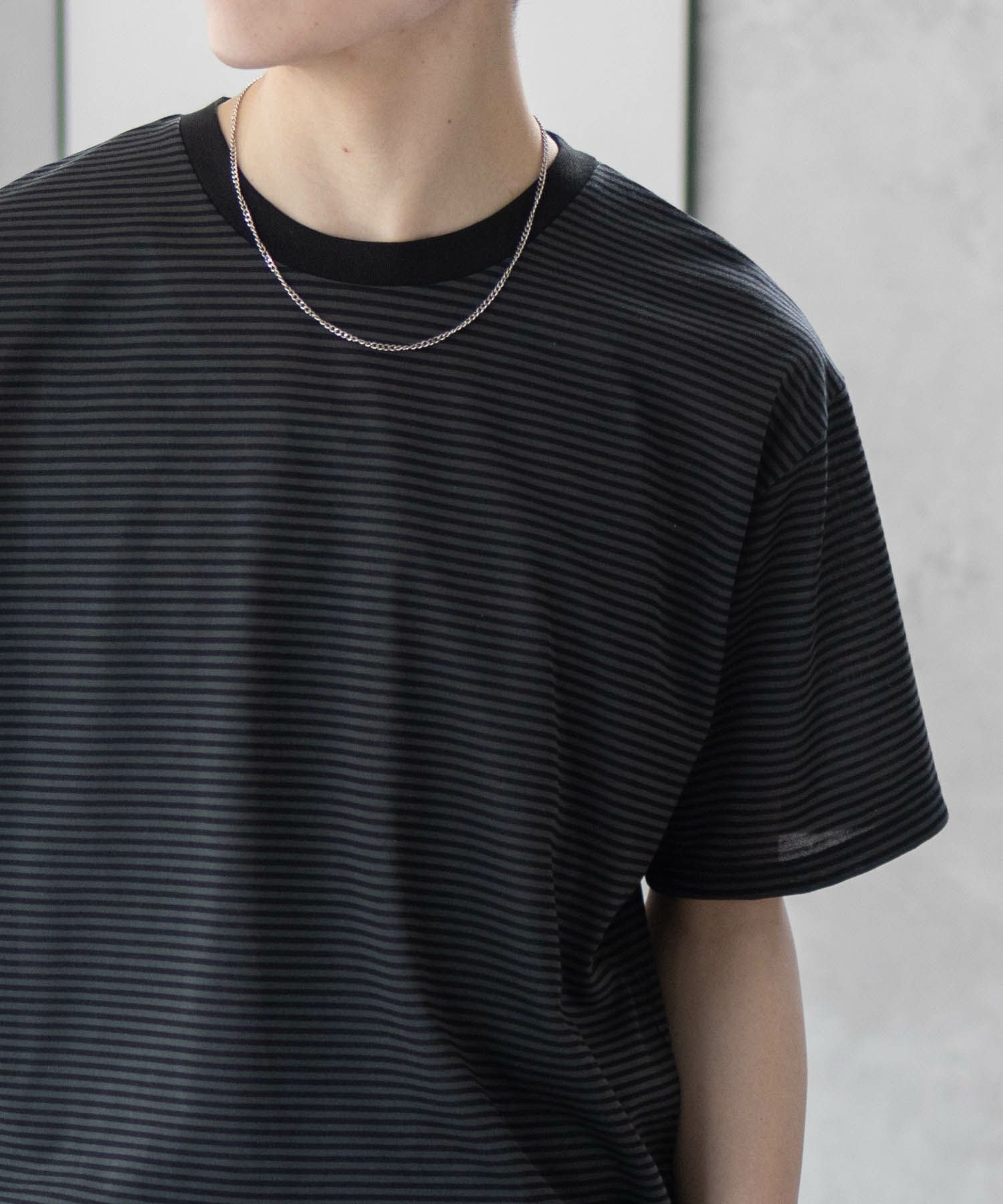 NAVY  ボーダークルーTシャツ メンズ商品画像-9