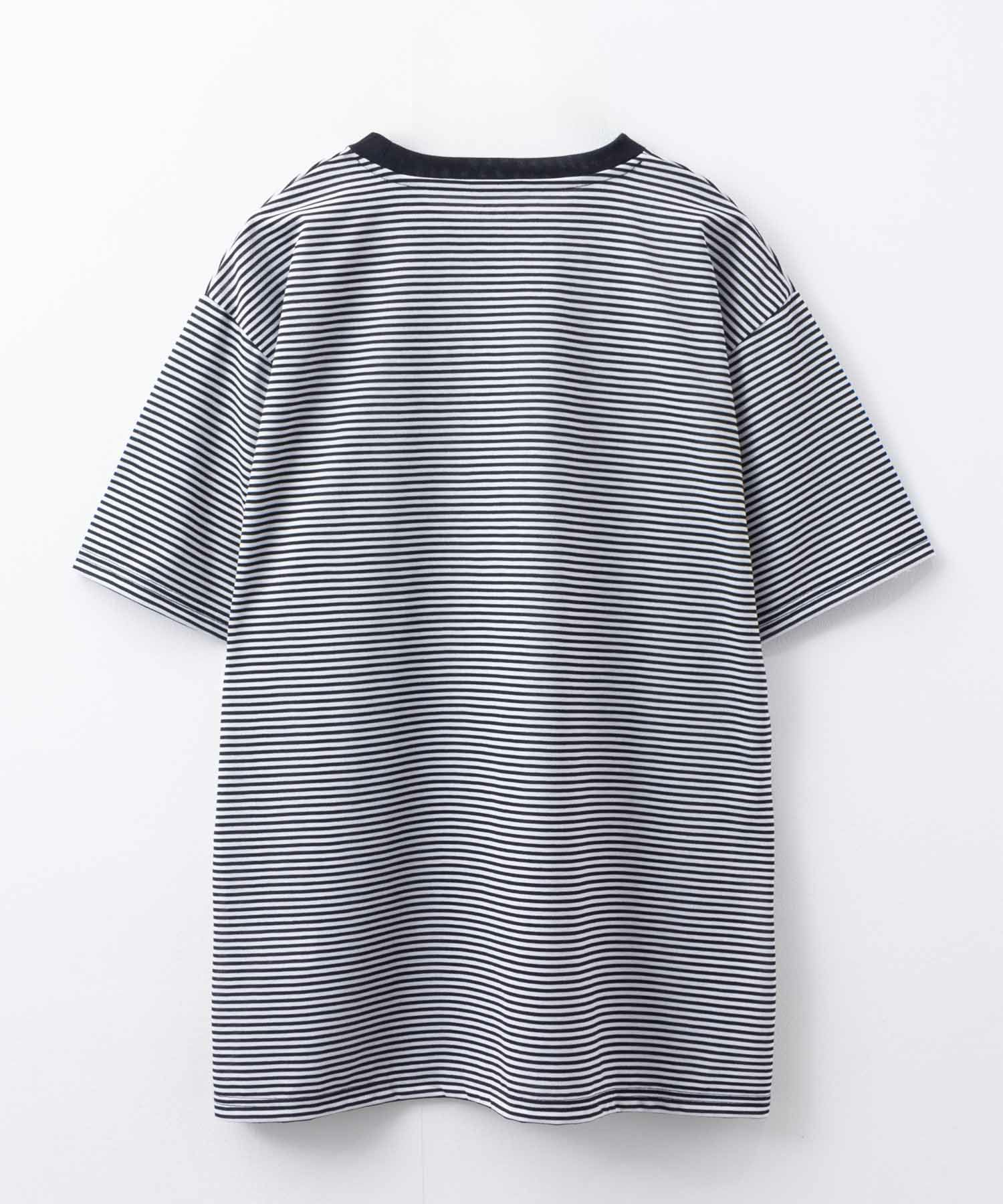 NAVY ボーダークルーTシャツ メンズ