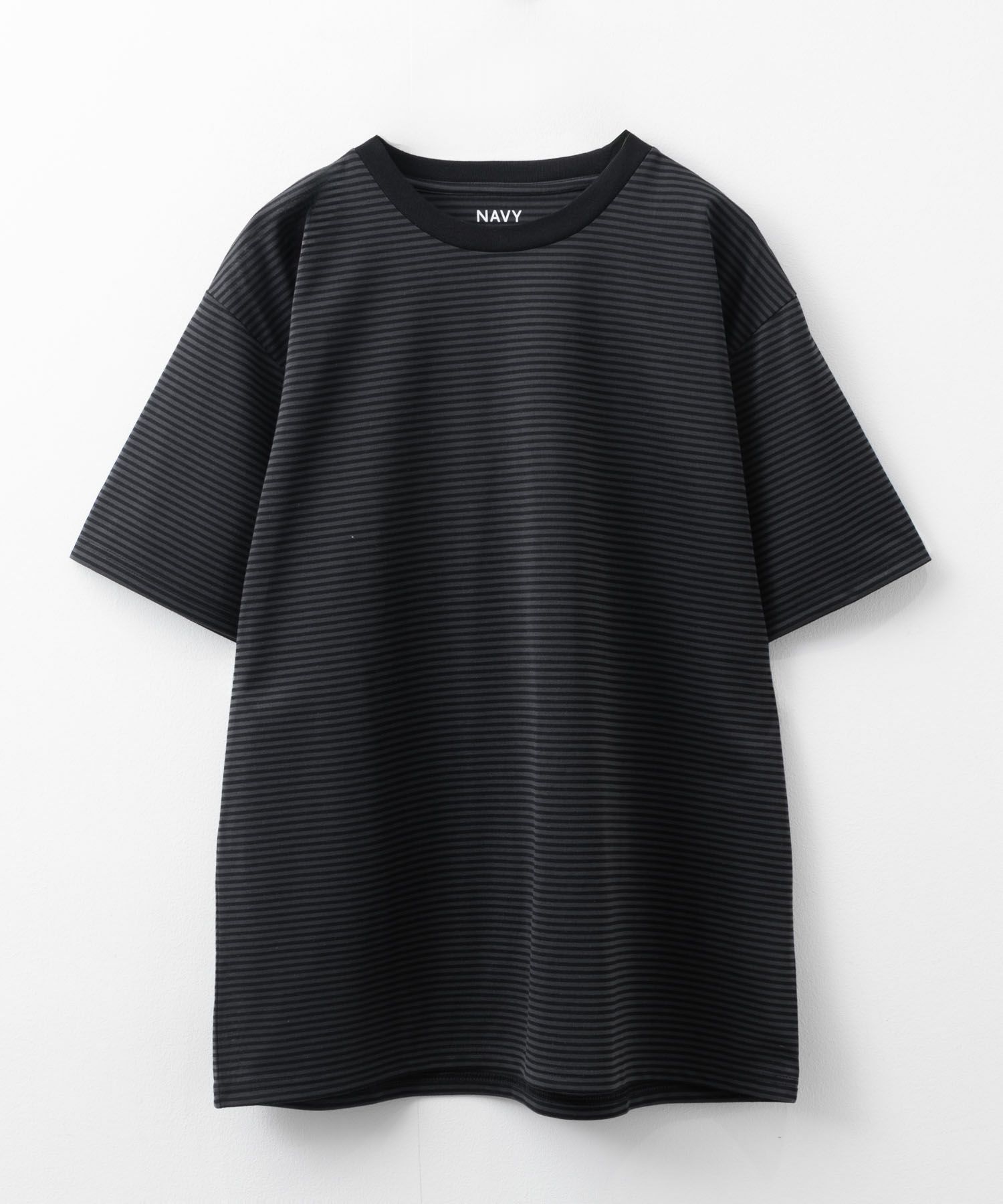 NAVY ボーダークルーTシャツ メンズ