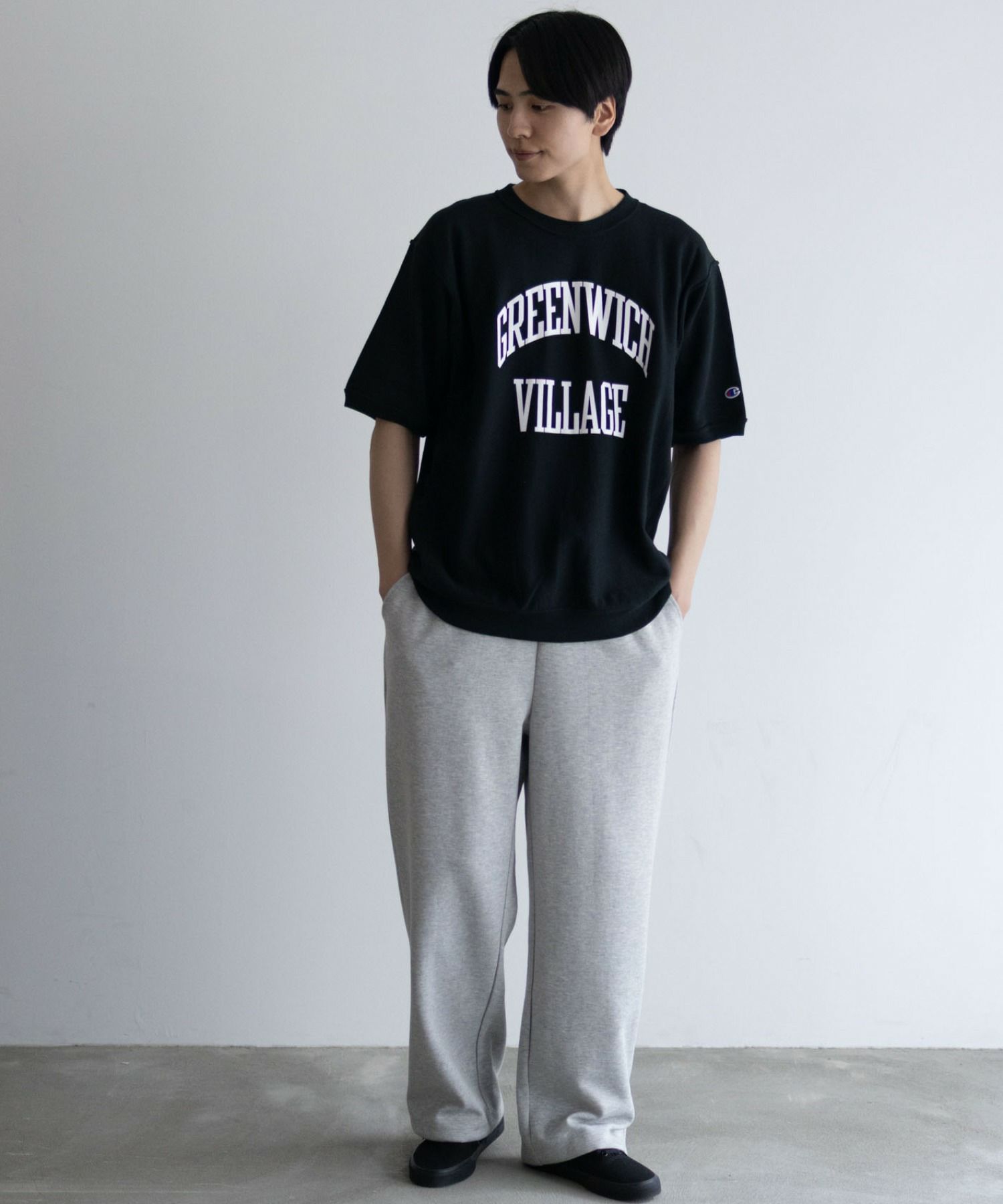 Champion リバースウィーブショートスリーブスウェットシャツ メンズ