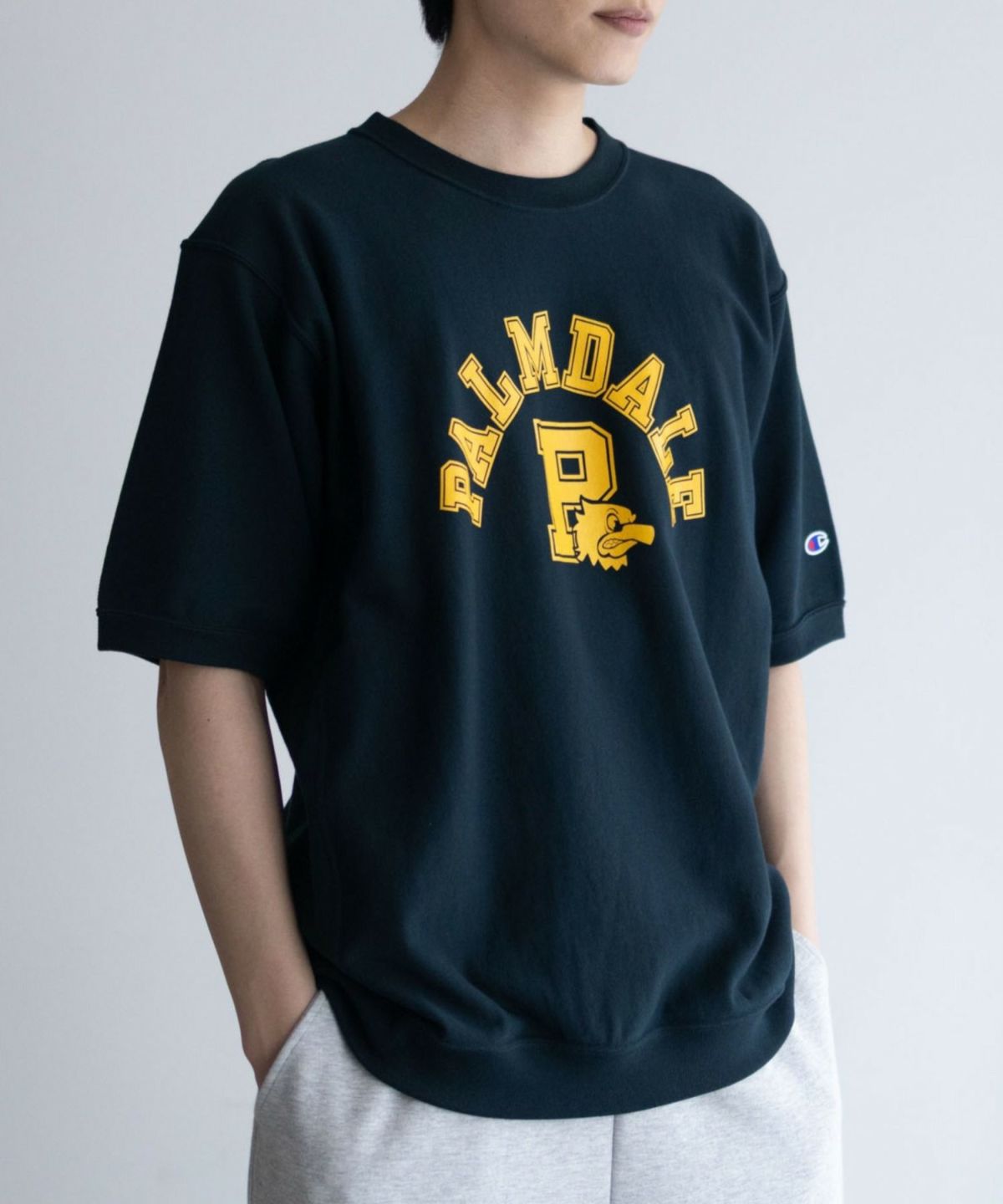 Champion リバースウィーブショートスリーブスウェットシャツ メンズ