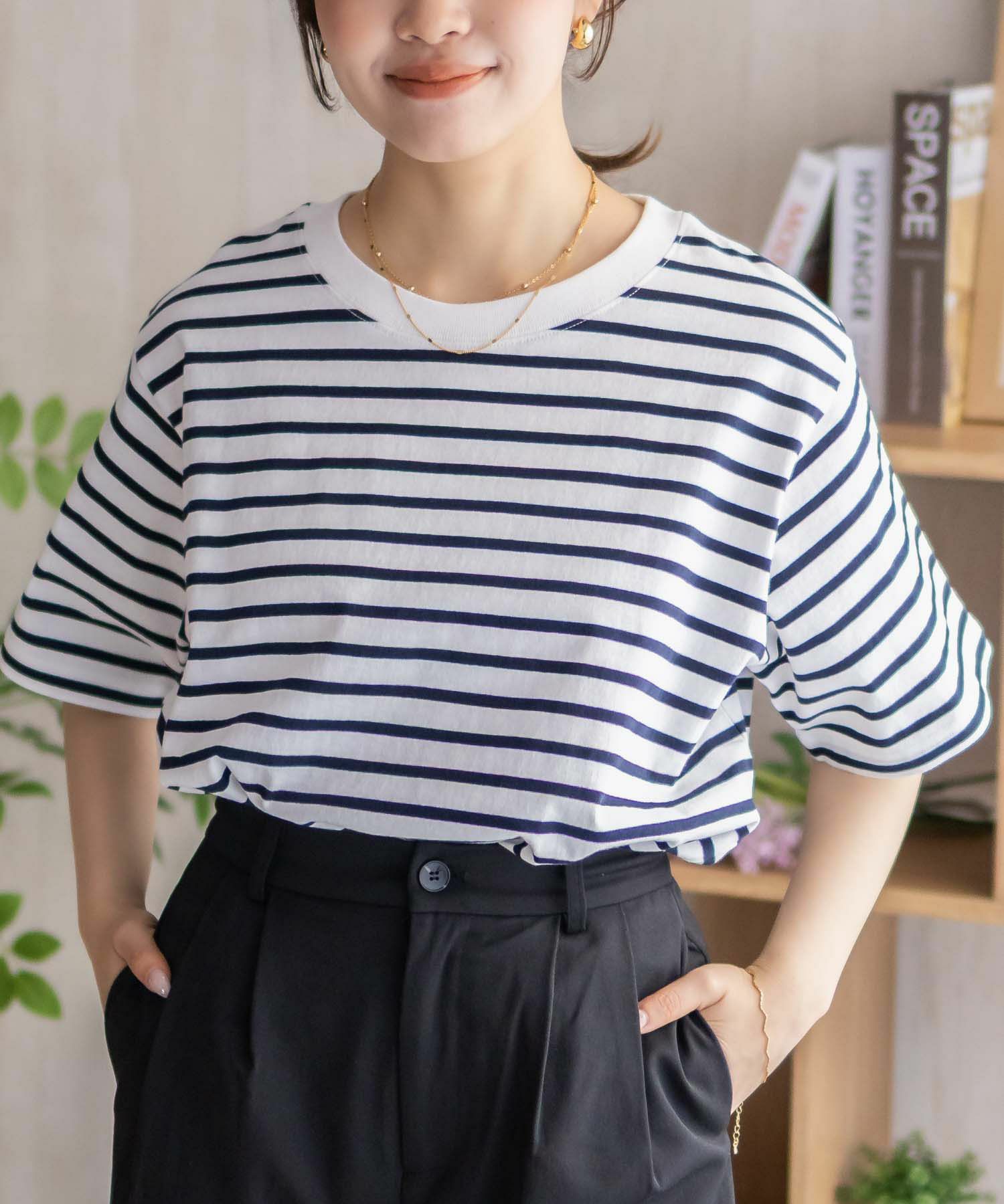 nAvy エブリーT ベーシックルーズTシャツ レディース メール便 対応商品商品画像-3