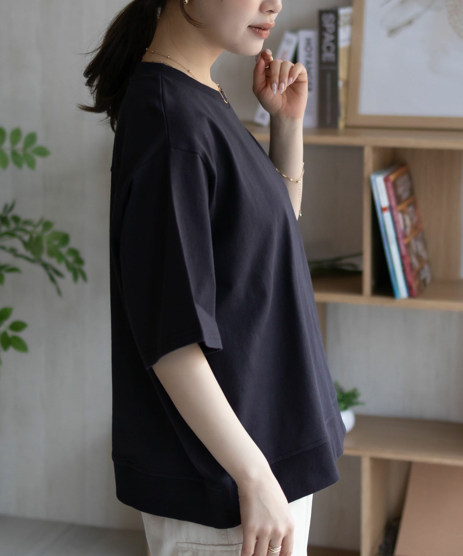 nAvy 裾リブTシャツ レディース ネコポス 対応商品