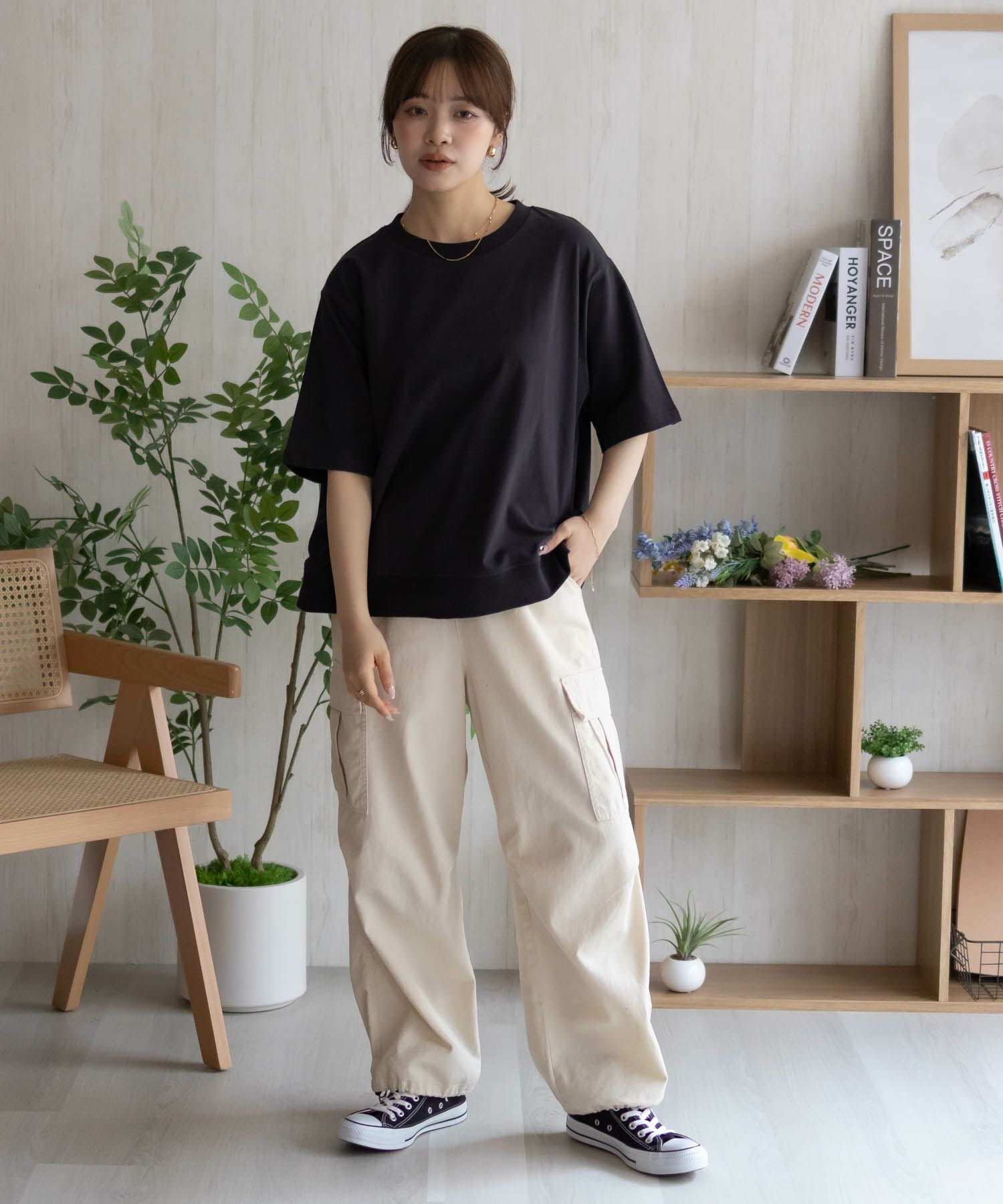 nAvy 裾リブTシャツ レディース ネコポス 対応商品