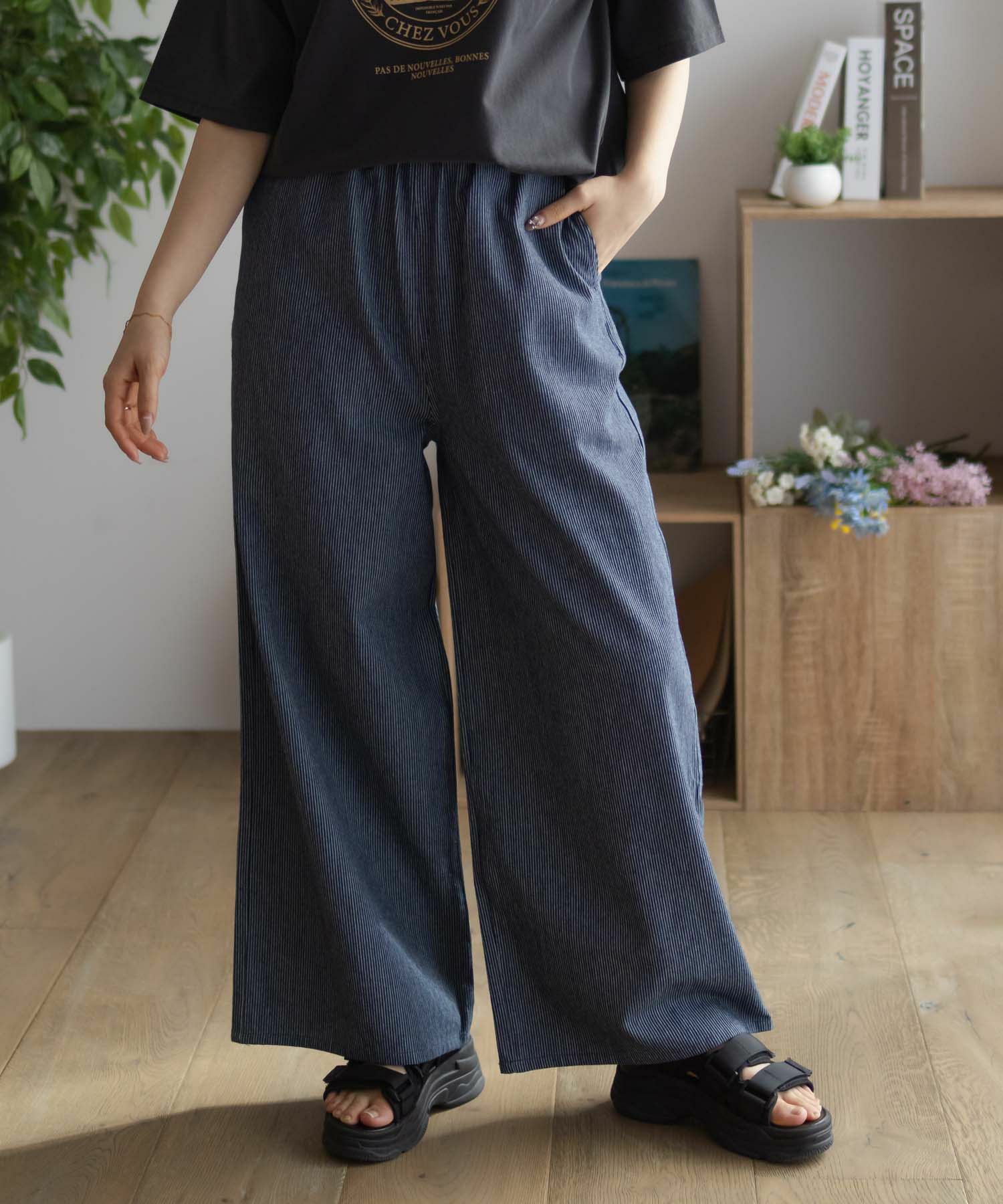 nAvy  毎日はきたくなるデニム「マイデニ」 イージーワイドパンツ レディース商品サムネイル-1