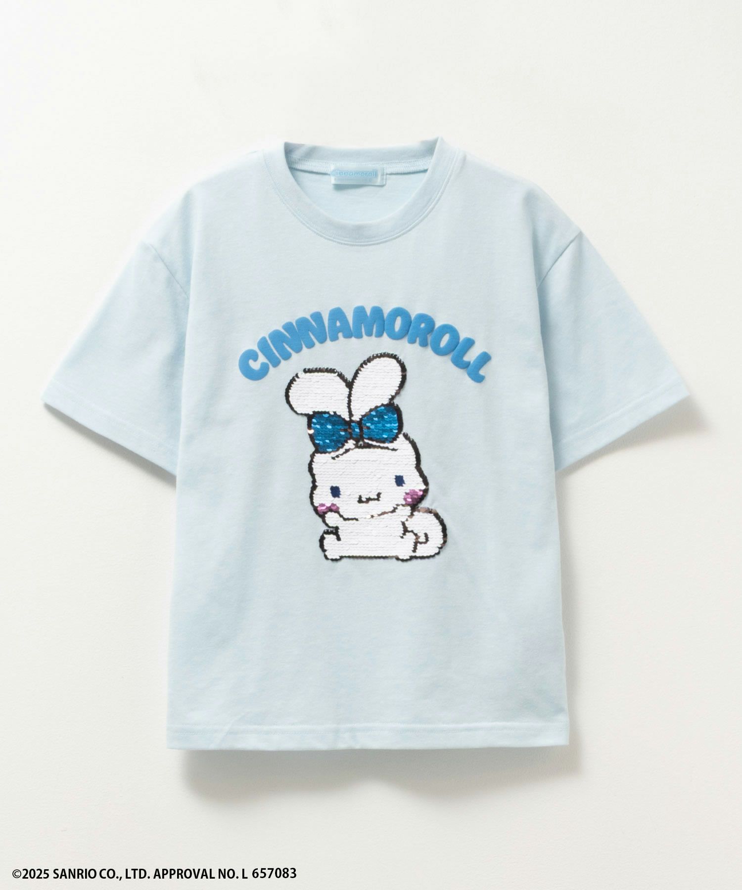 サンリオキャラクターズ シナモロール スパンコールTシャツ キッズ メール便 対応商品商品画像-1