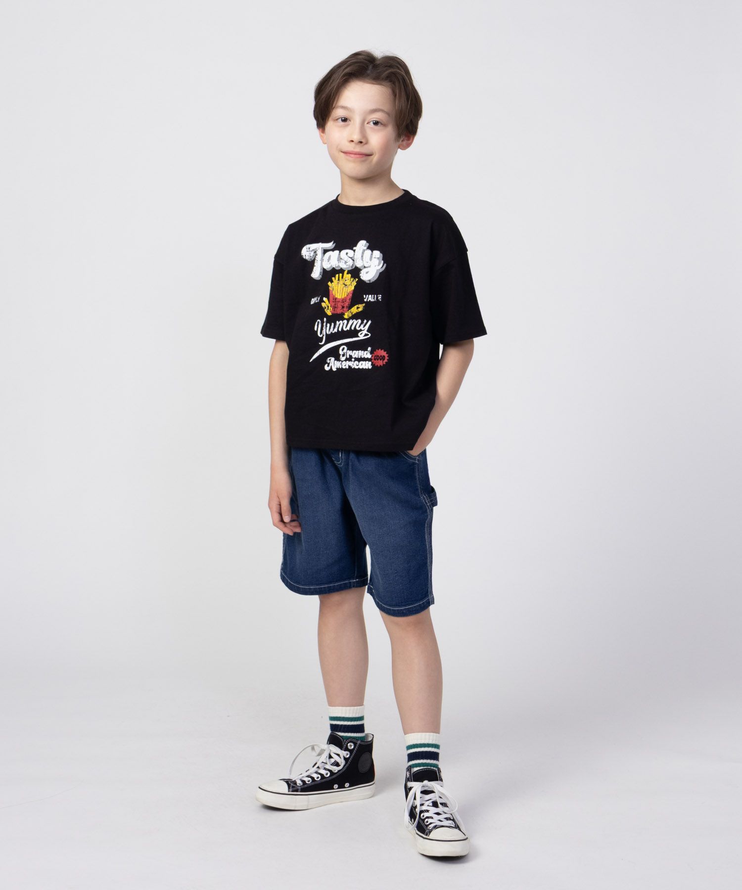 NAVY デニムペインターショートパンツ キッズ