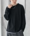 URBAN COLLECTION 梨地フェイクレイヤード長袖Tシャツ メンズ