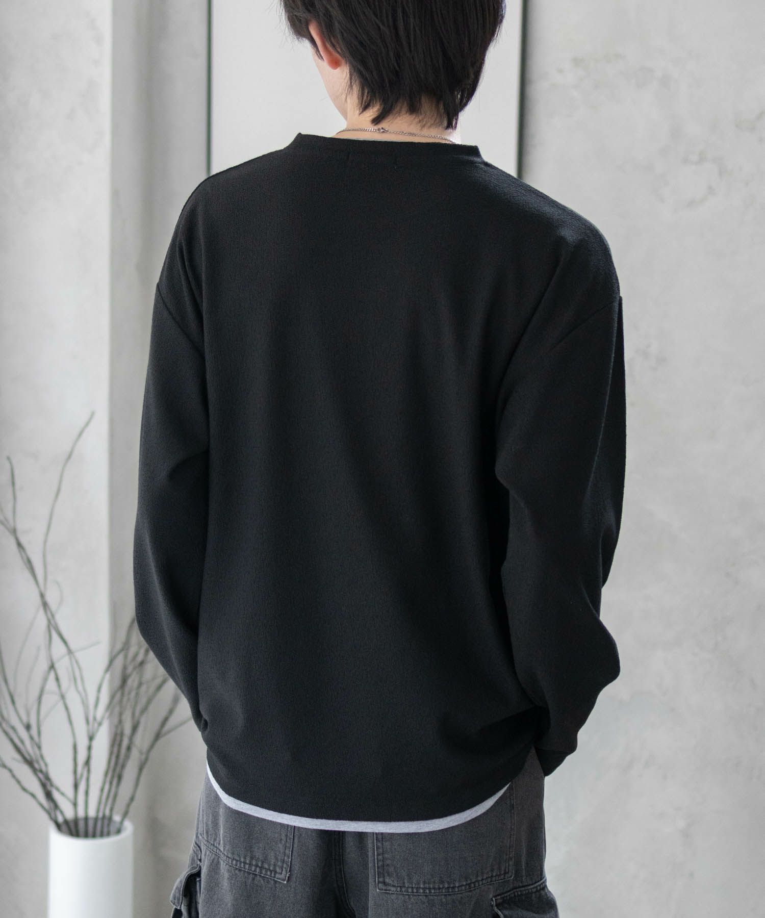 URBAN COLLECTION  梨地フェイクレイヤード長袖Tシャツ メンズ商品サムネイル-8