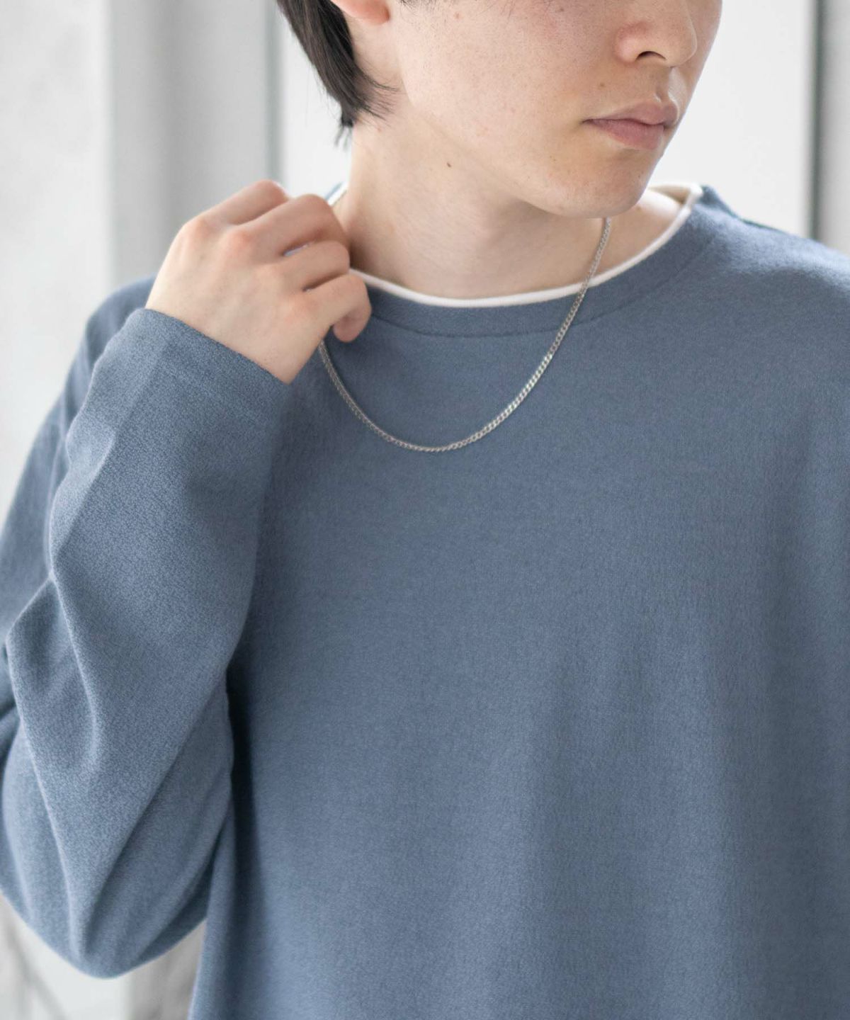 URBAN COLLECTION 梨地フェイクレイヤード長袖Tシャツ メンズ