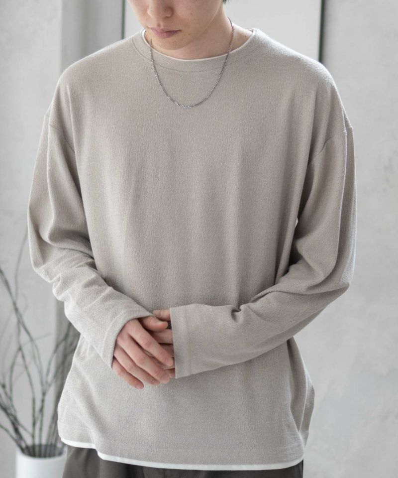 URBAN COLLECTION  梨地フェイクレイヤード長袖Tシャツ メンズ商品画像-15