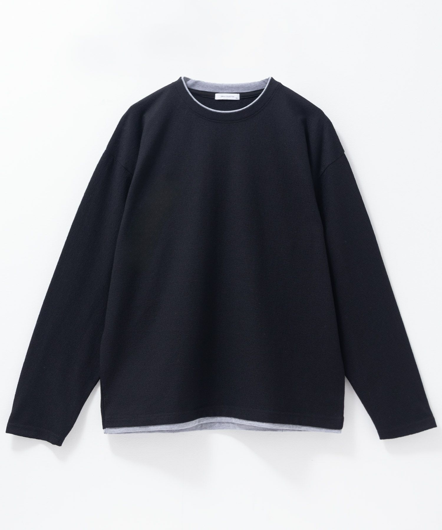 URBAN COLLECTION 梨地フェイクレイヤード長袖Tシャツ メンズ