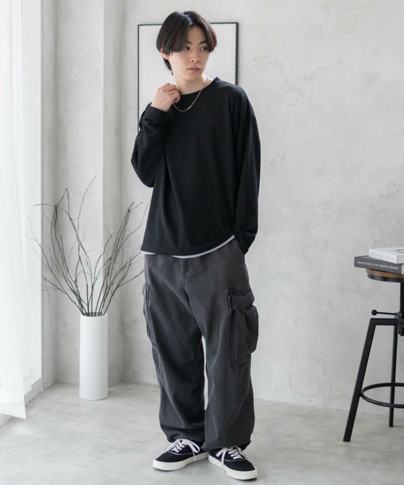 URBAN COLLECTION 梨地フェイクレイヤード長袖Tシャツ メンズ商品画像-25