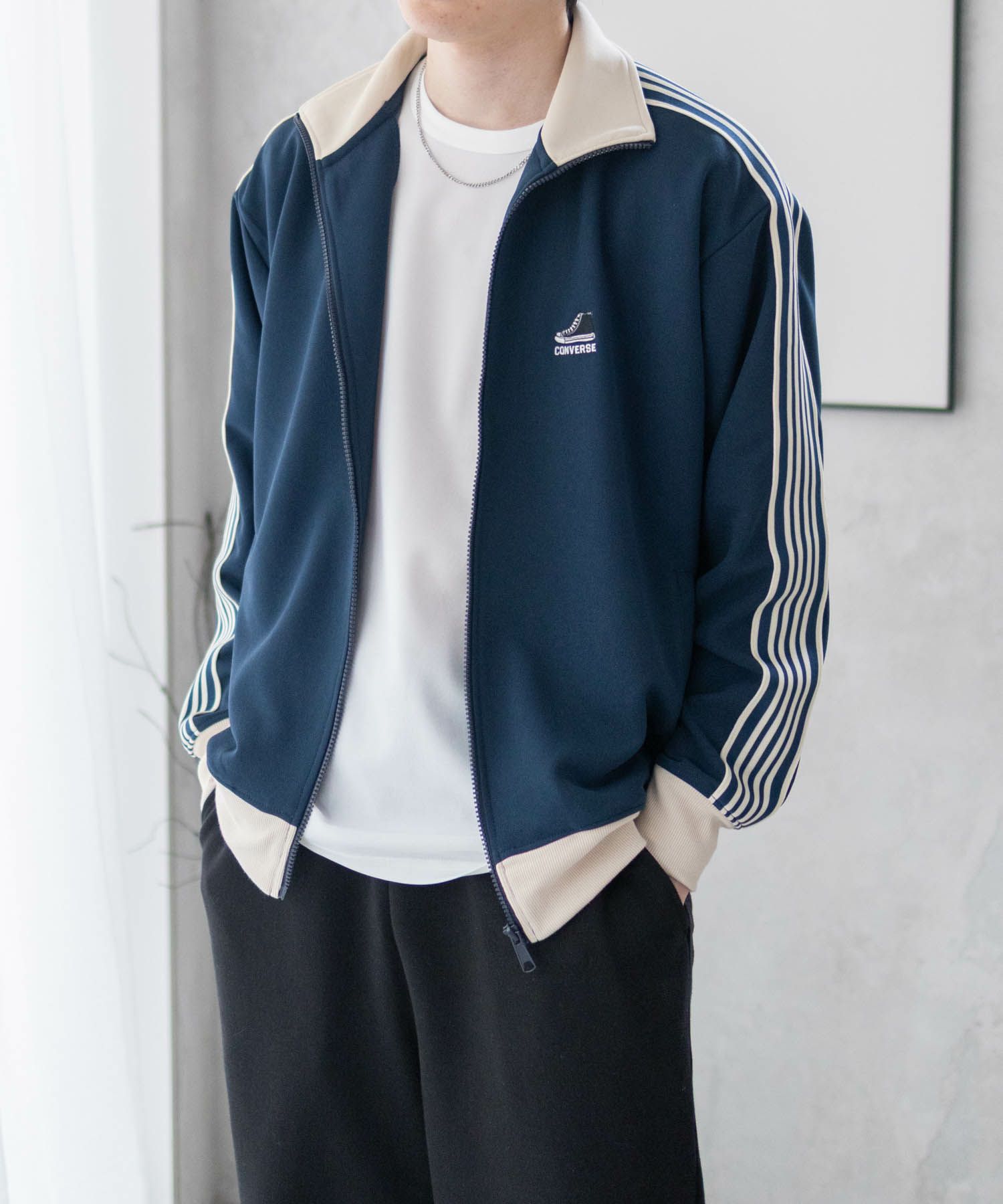 CONVERSE ポンチ素材 トラックジャケット メンズ商品画像-5