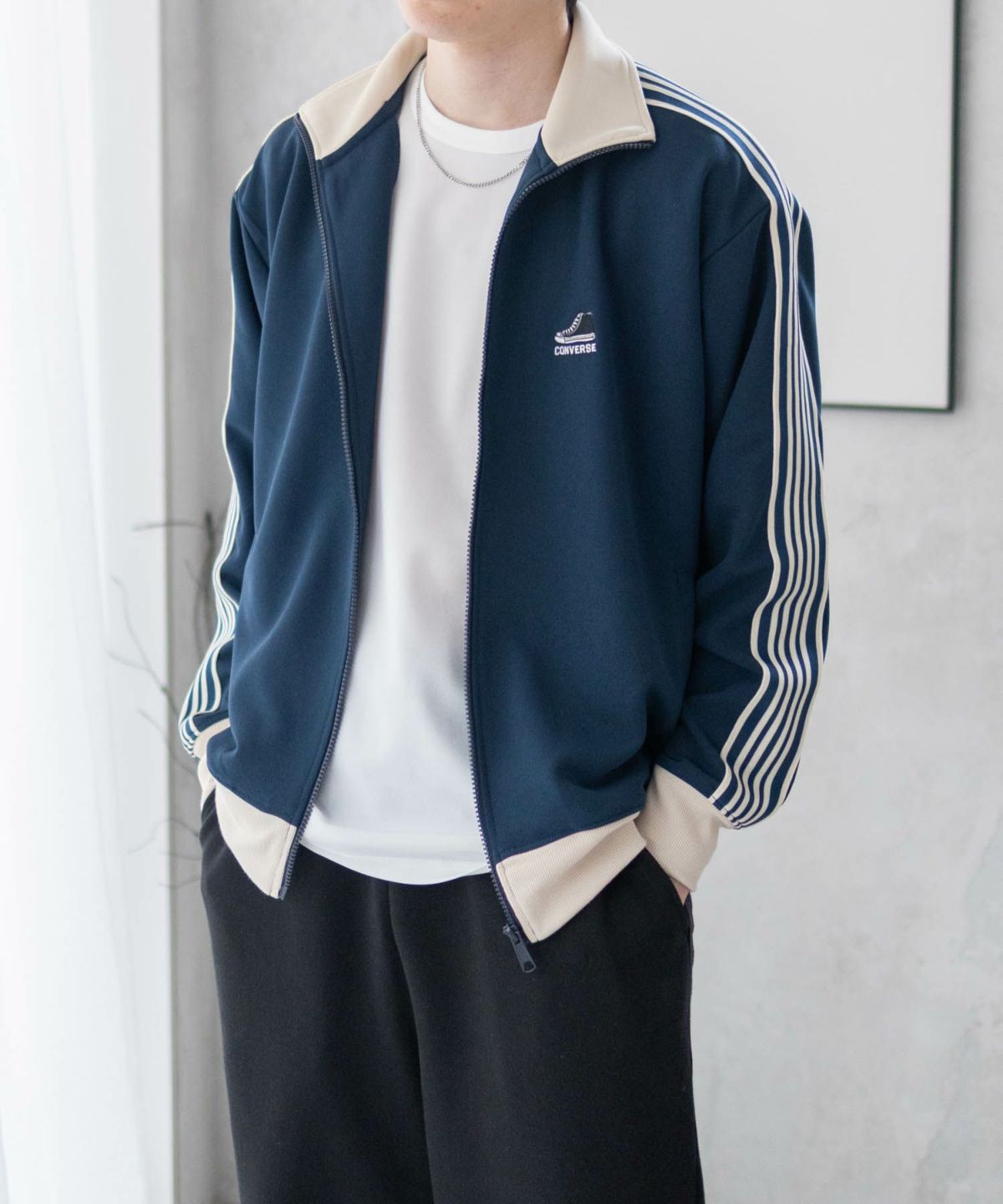 CONVERSE ポンチ素材 トラックジャケット メンズ