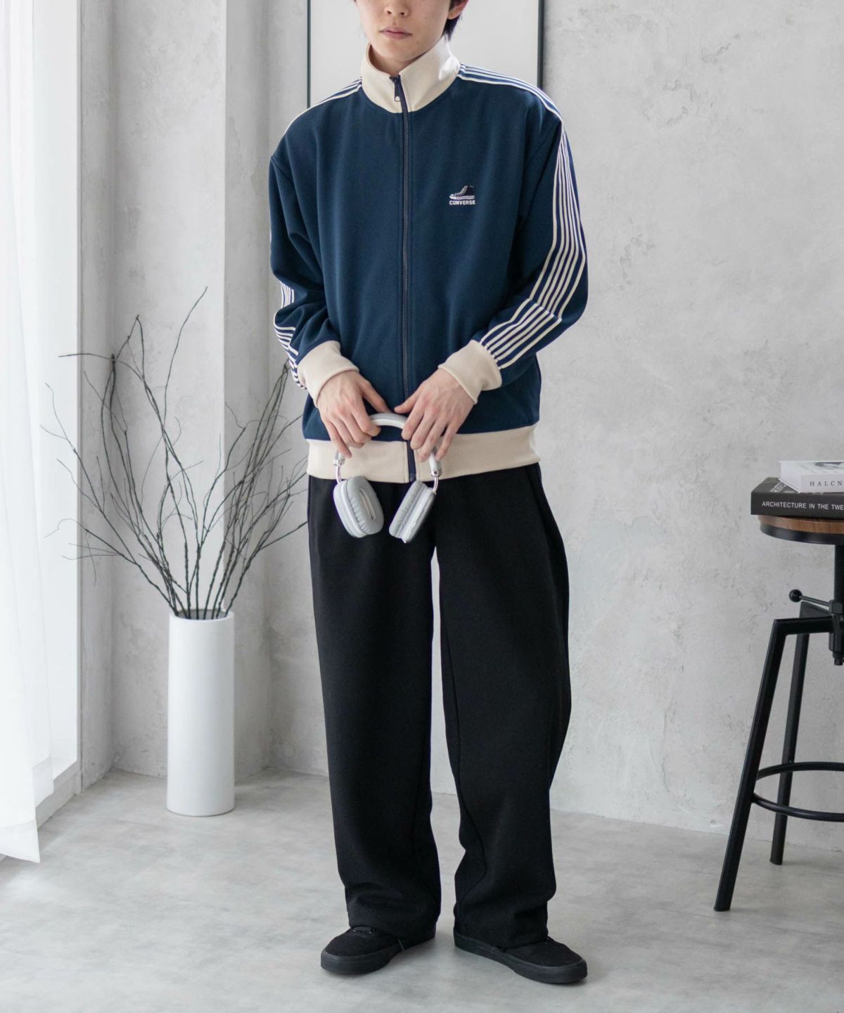 CONVERSE ポンチ素材 トラックジャケット メンズ