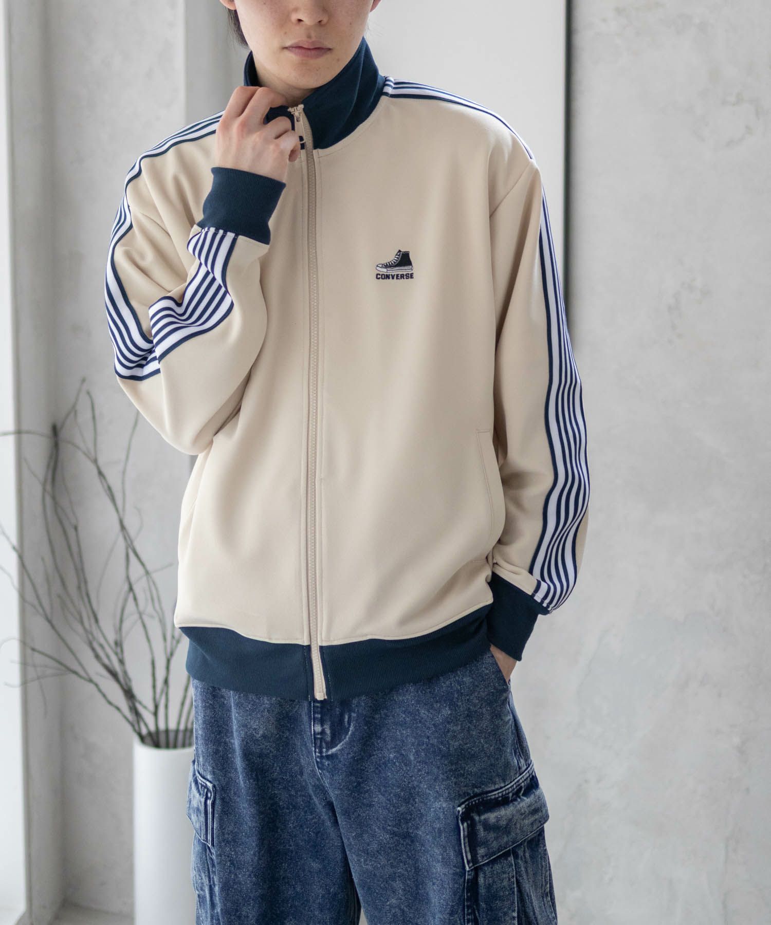 CONVERSE ポンチ素材 トラックジャケット メンズ