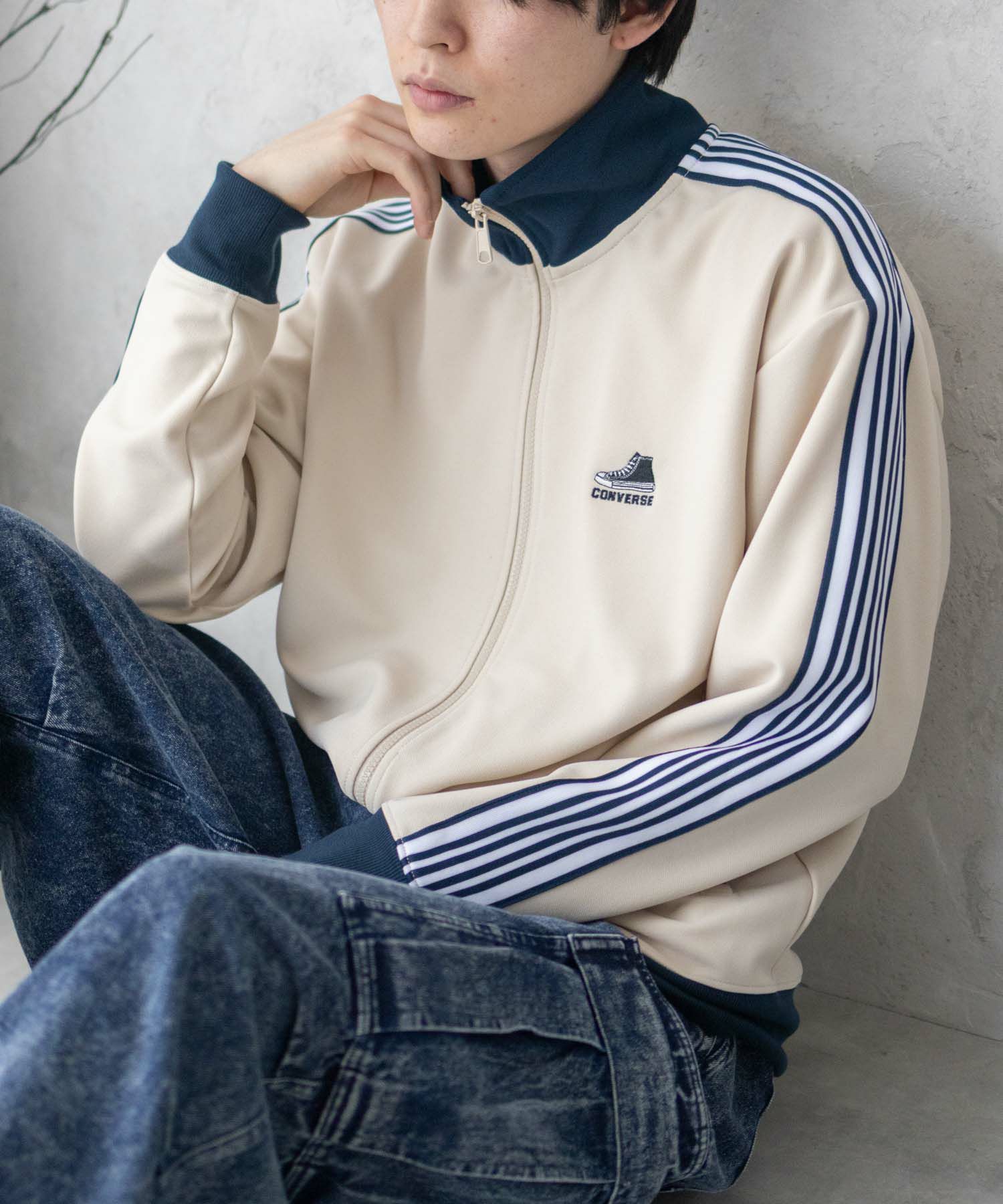 CONVERSE ポンチ素材 トラックジャケット メンズ