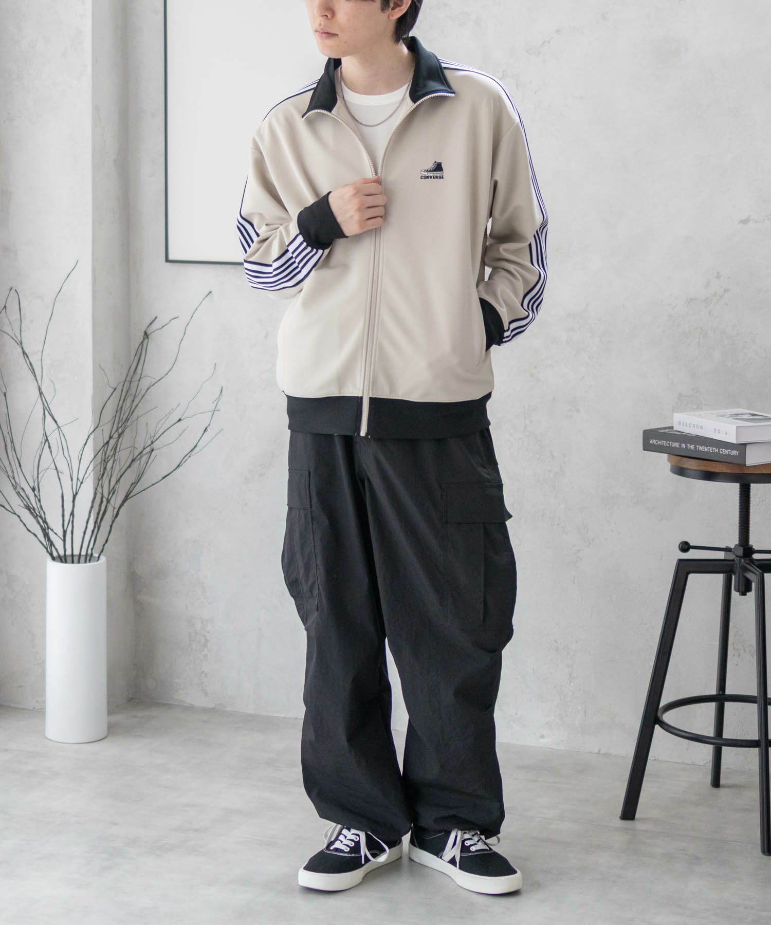 CONVERSE ポンチ素材 トラックジャケット メンズ