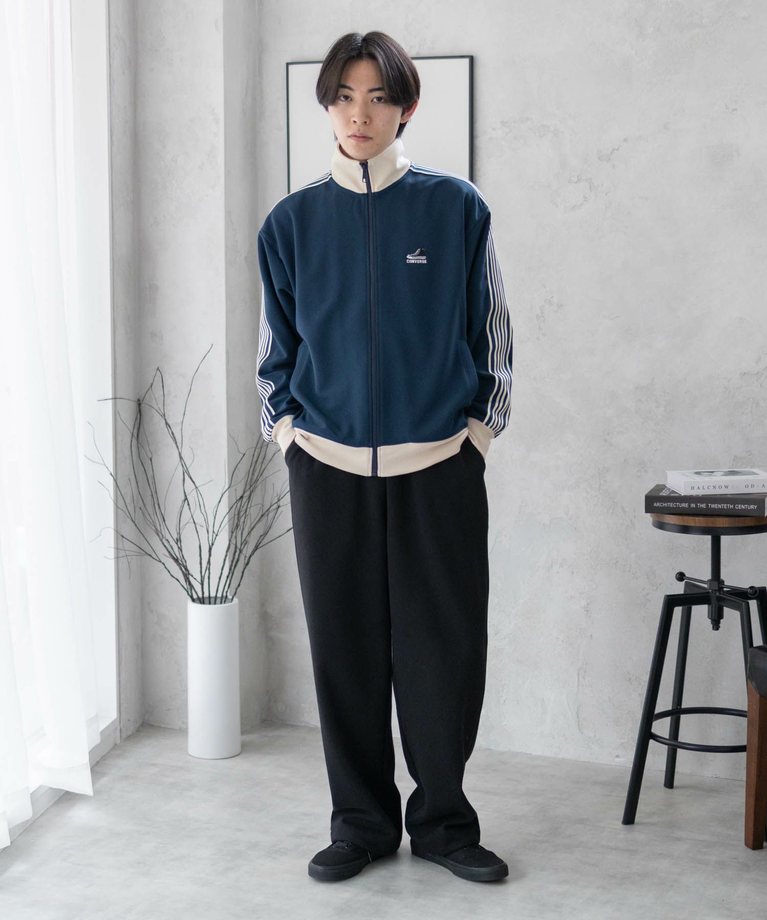 CONVERSE ポンチ素材 トラックジャケット メンズ