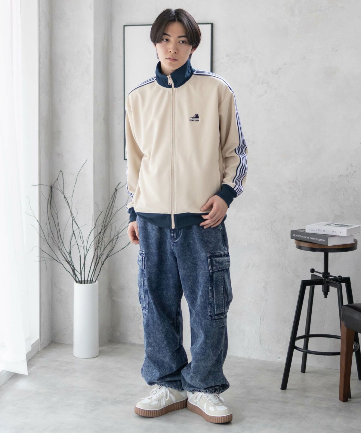 CONVERSE ポンチ素材 トラックジャケット メンズ