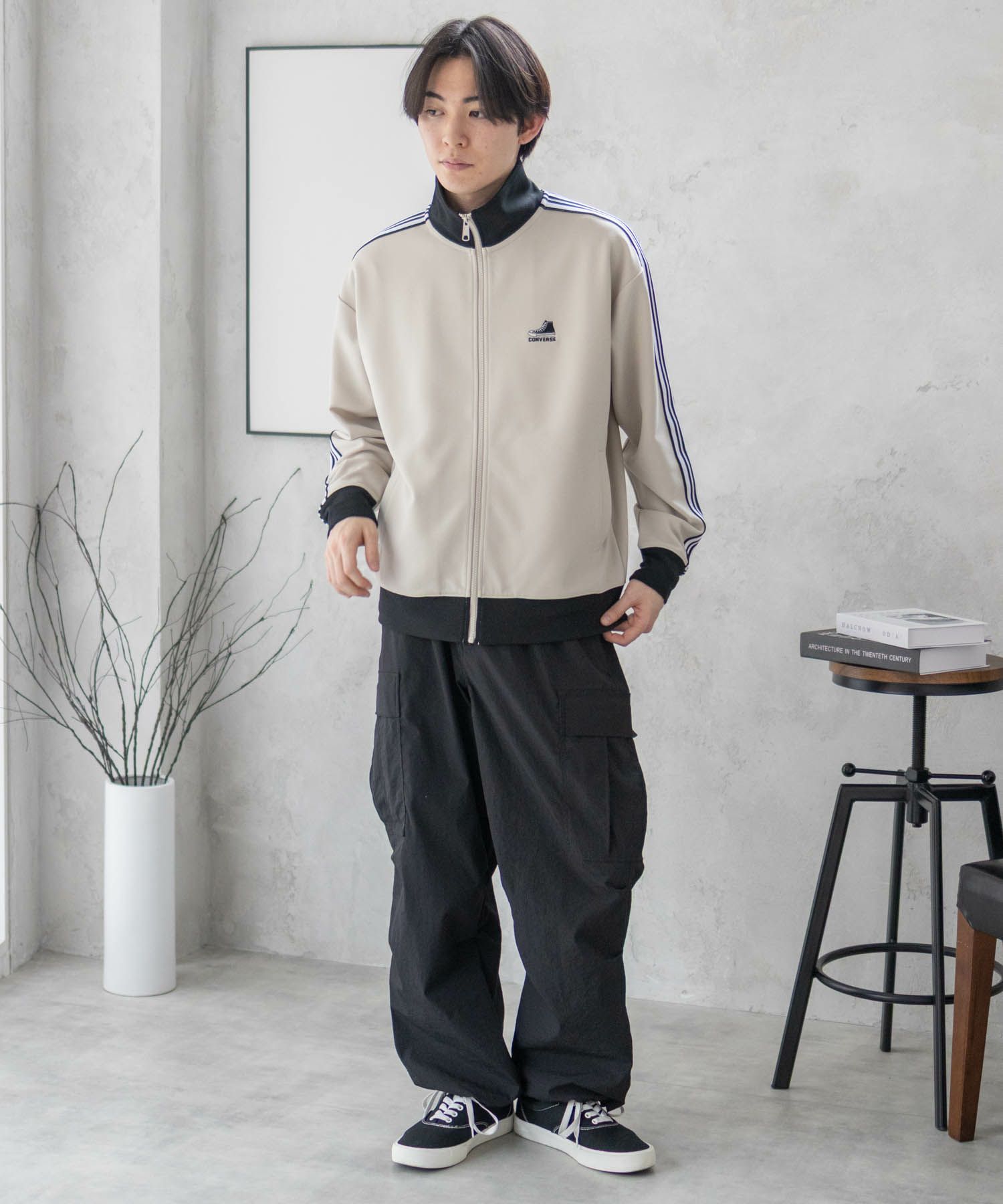 CONVERSE ポンチ素材 トラックジャケット メンズ