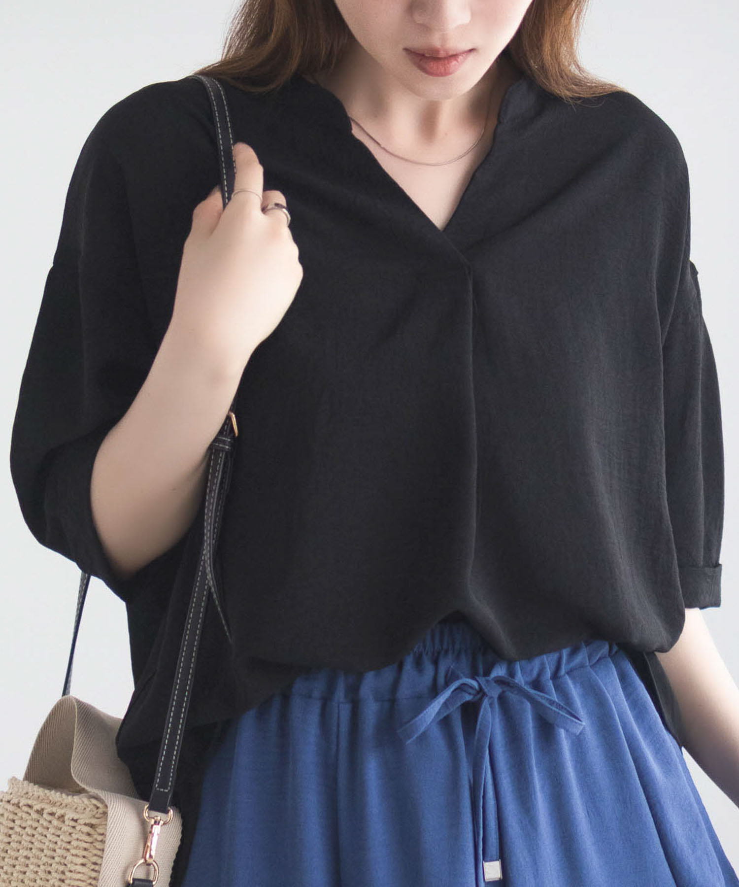 nAvy SARARI ウェーブスキッパーシャツ レディース