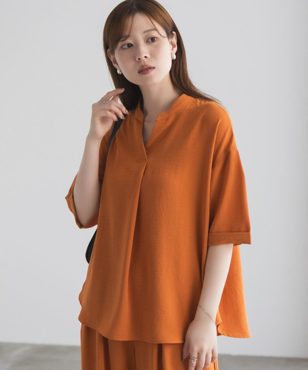 nAvy SARARI ウェーブスキッパーシャツ レディース