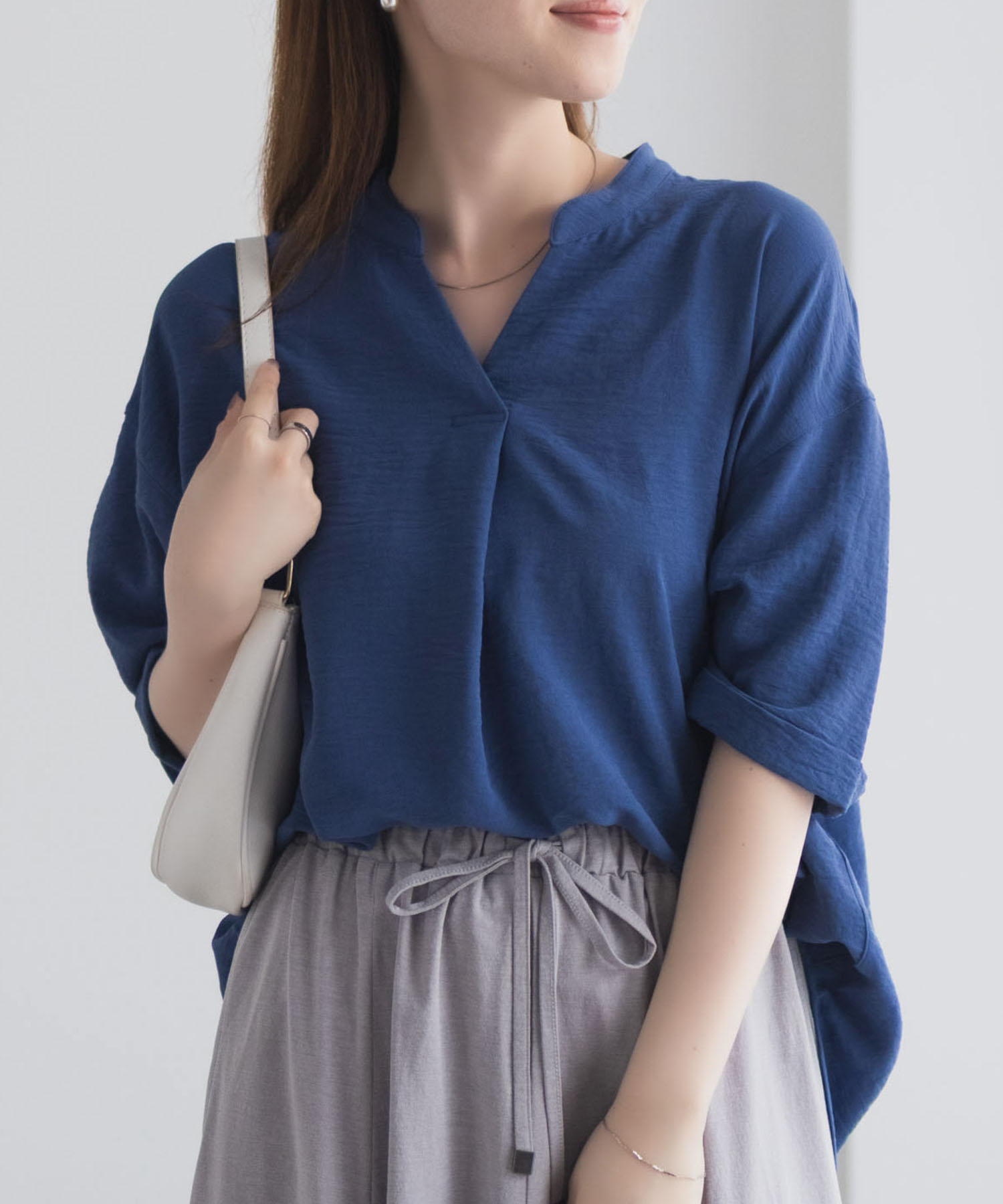 nAvy SARARI ウェーブスキッパーシャツ レディース