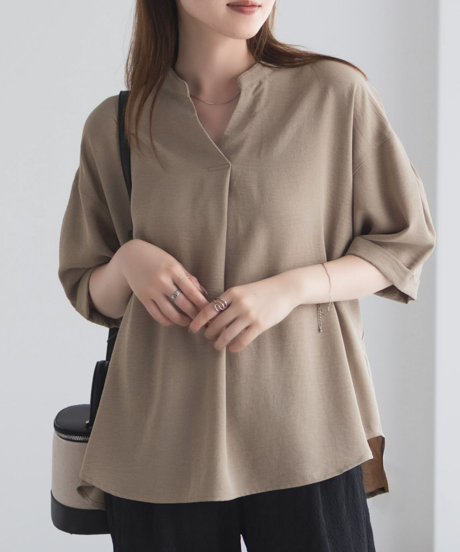 nAvy SARARI ウェーブスキッパーシャツ レディース