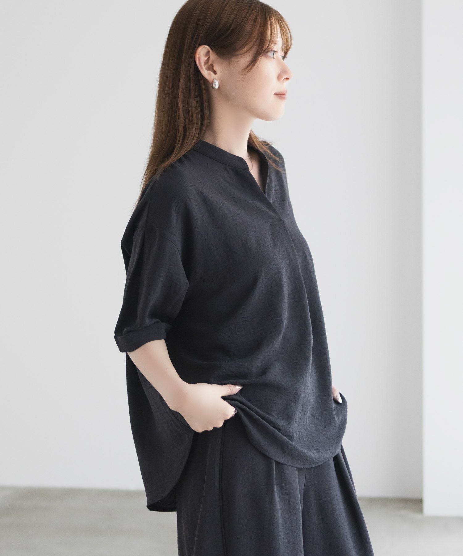 nAvy SARARI ウェーブスキッパーシャツ レディース商品画像-9