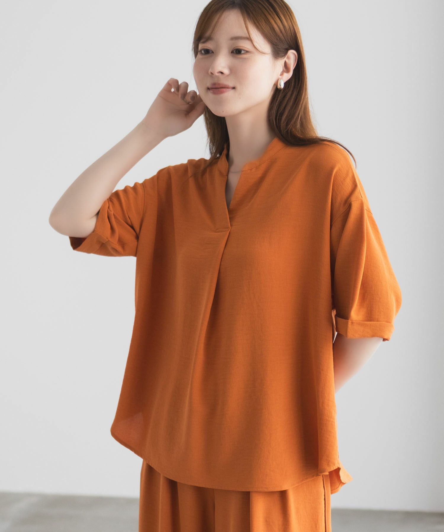nAvy SARARI ウェーブスキッパーシャツ レディース