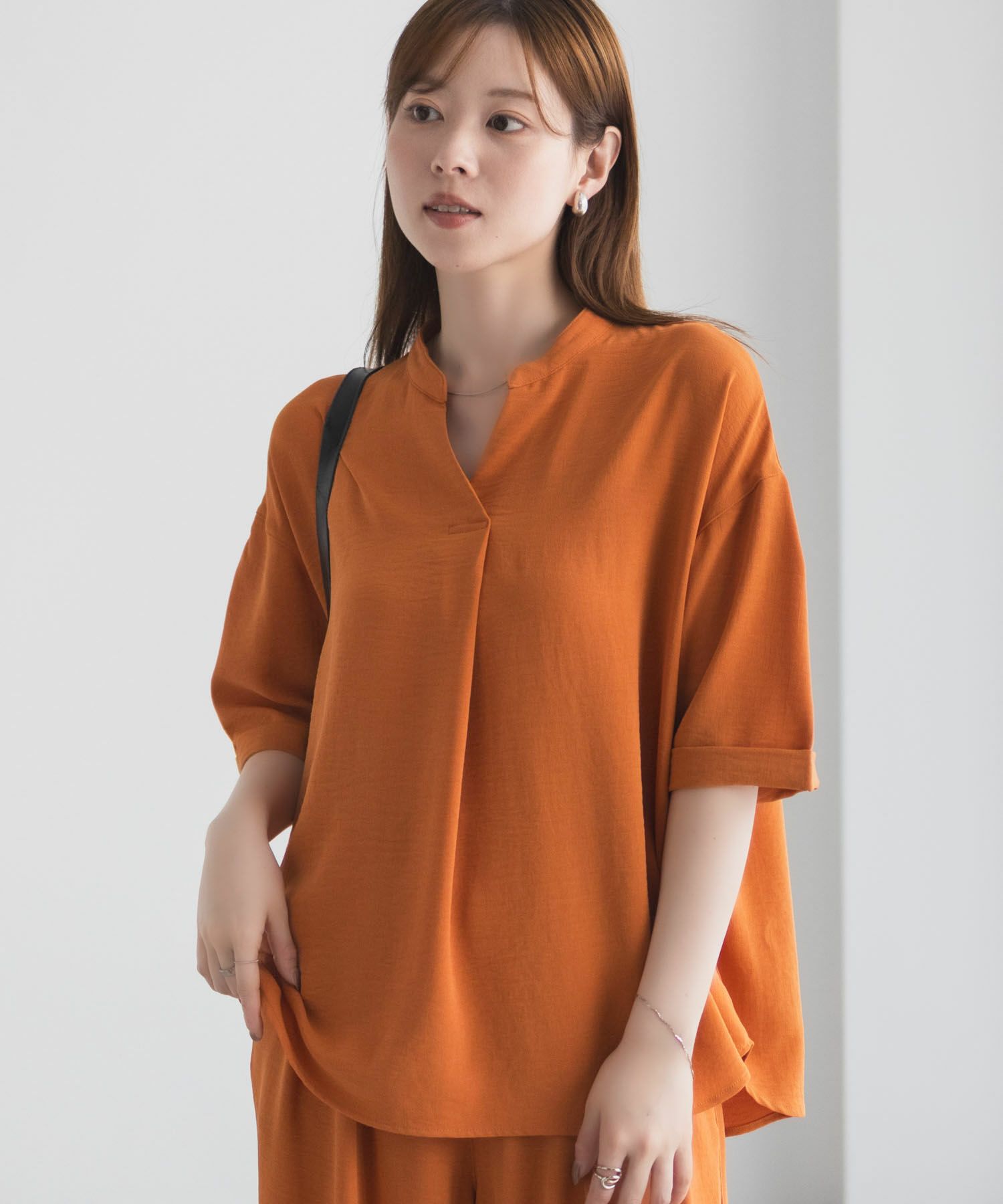 nAvy SARARI ウェーブスキッパーシャツ レディース