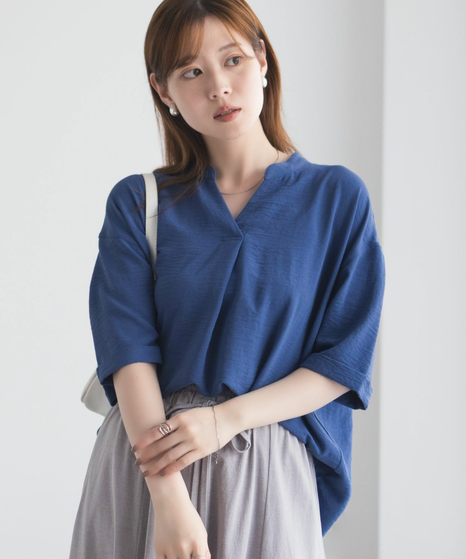 nAvy SARARI ウェーブスキッパーシャツ レディース