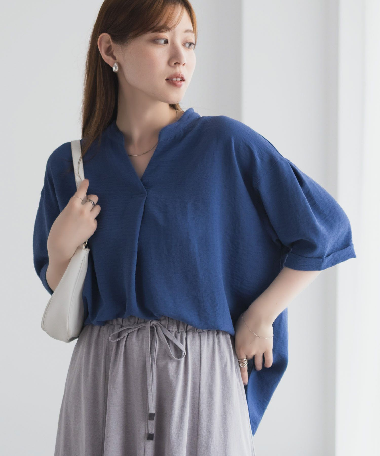 nAvy SARARI ウェーブスキッパーシャツ レディース