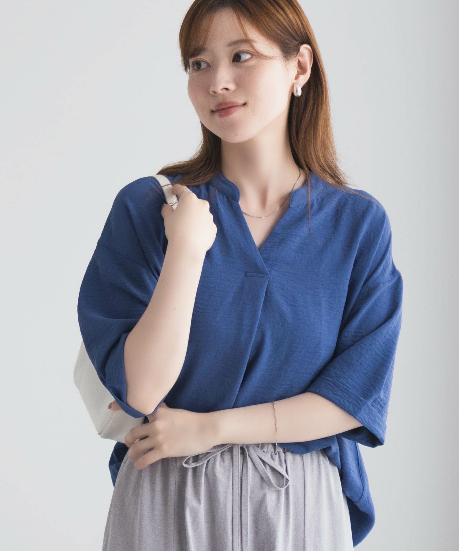 nAvy SARARI ウェーブスキッパーシャツ レディース