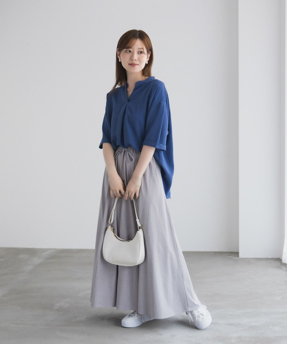 nAvy SARARI ウェーブスキッパーシャツ レディース