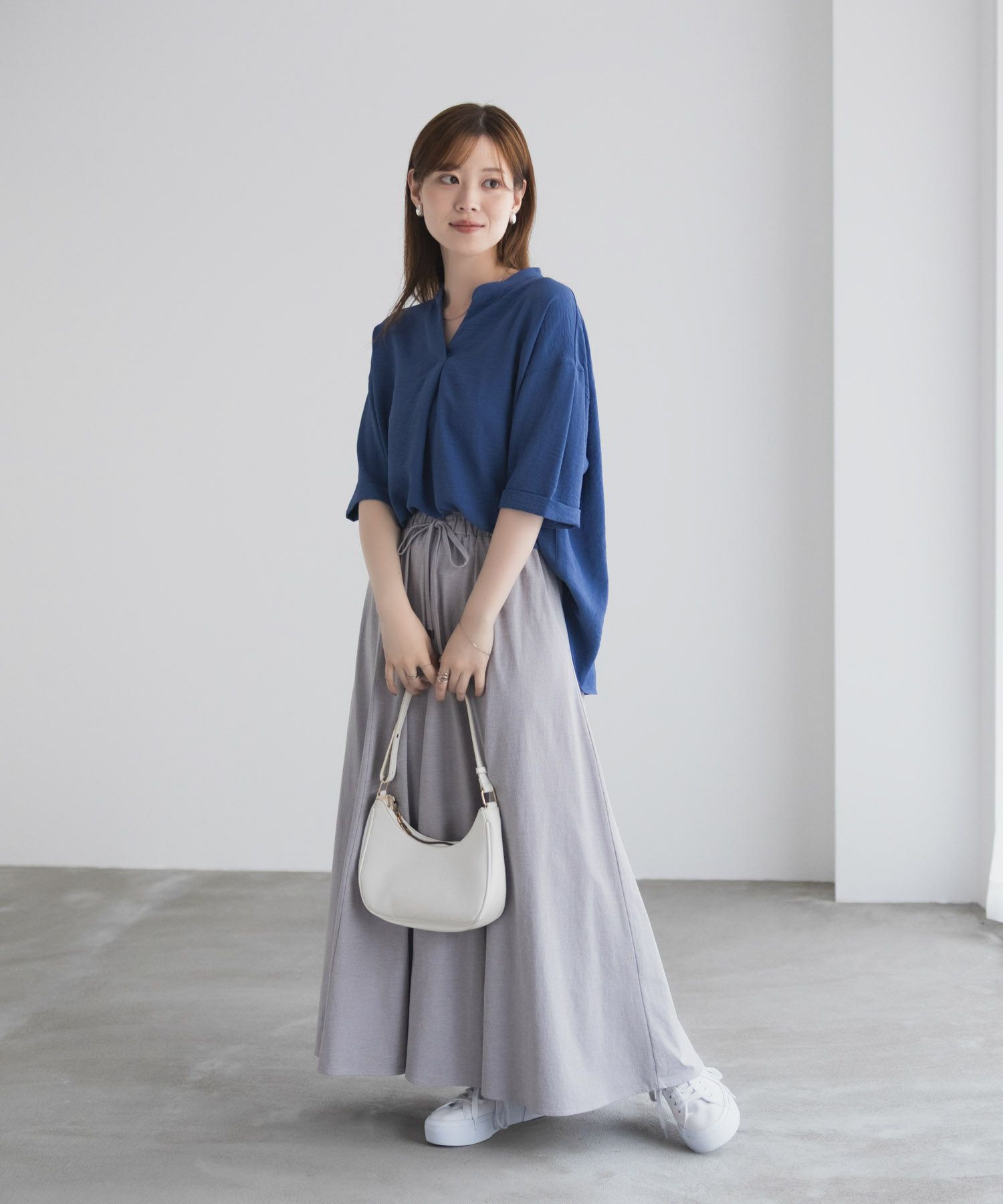 nAvy SARARI ウェーブスキッパーシャツ レディース