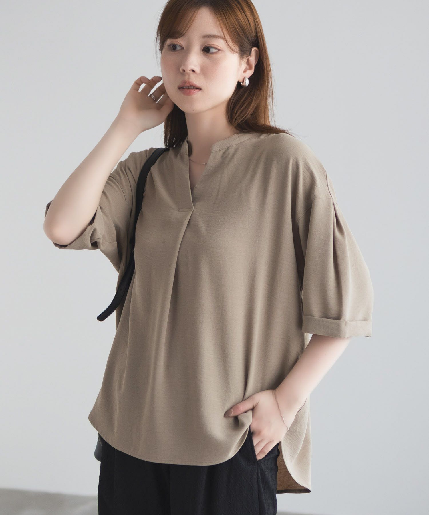 nAvy SARARI ウェーブスキッパーシャツ レディース