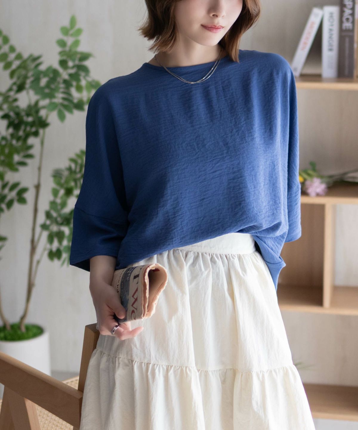 nAvy SARARI ウェーブバックタックプルオーバー レディース ネコポス 対応商品