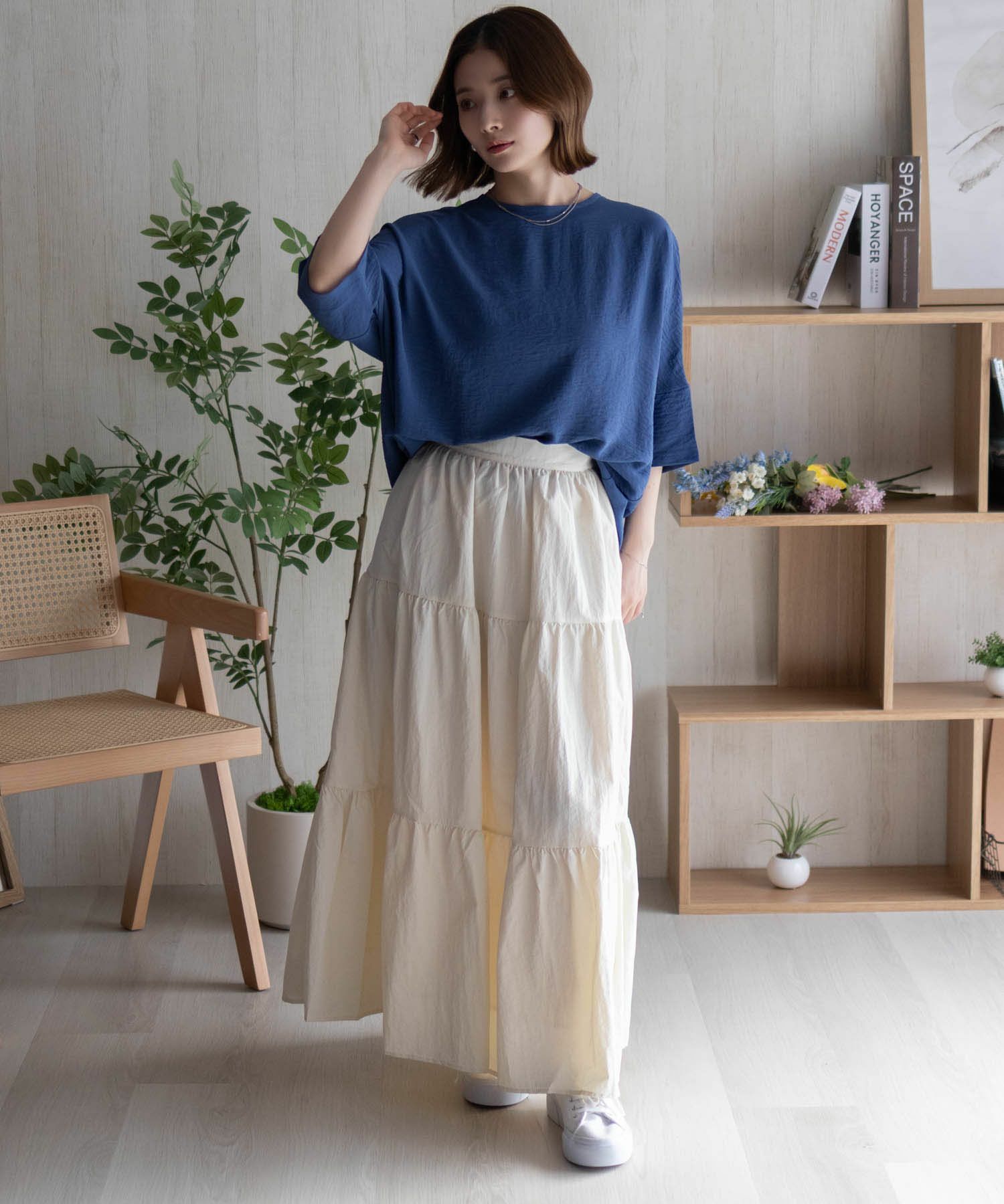 nAvy SARARI ウェーブバックタックプルオーバー レディース ネコポス 対応商品