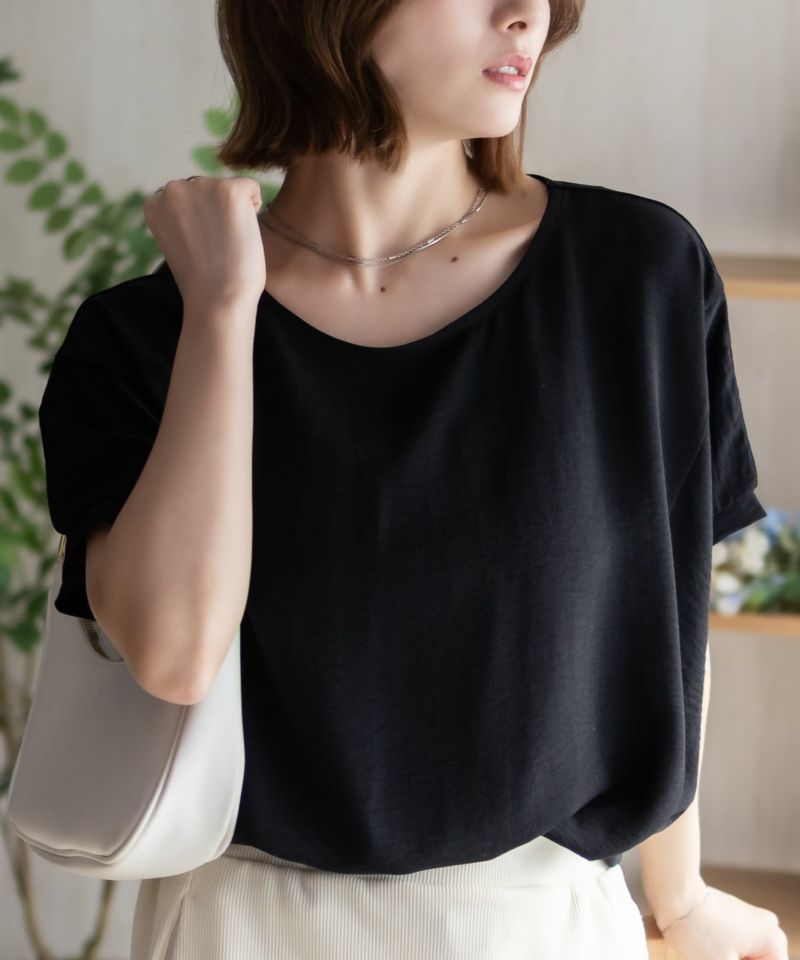 nAvy SARARI ウェーブサテンドルマンプルオーバー レディース メール便 対応商品商品画像-16