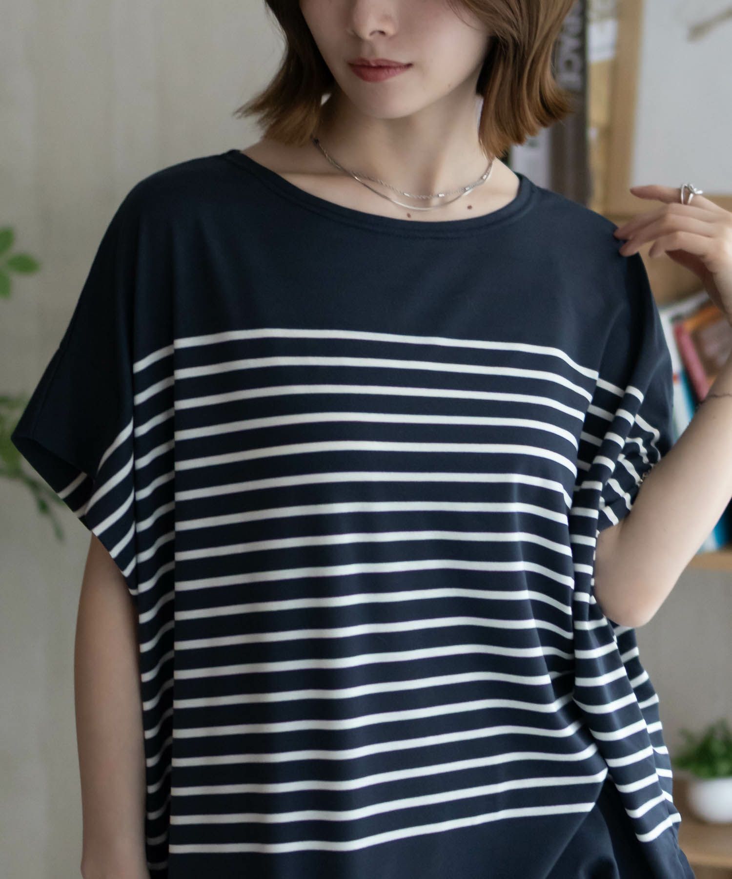 Howdy Marie  ボーダーフレンチTシャツ レディース メール便 対応商品商品サムネイル-1