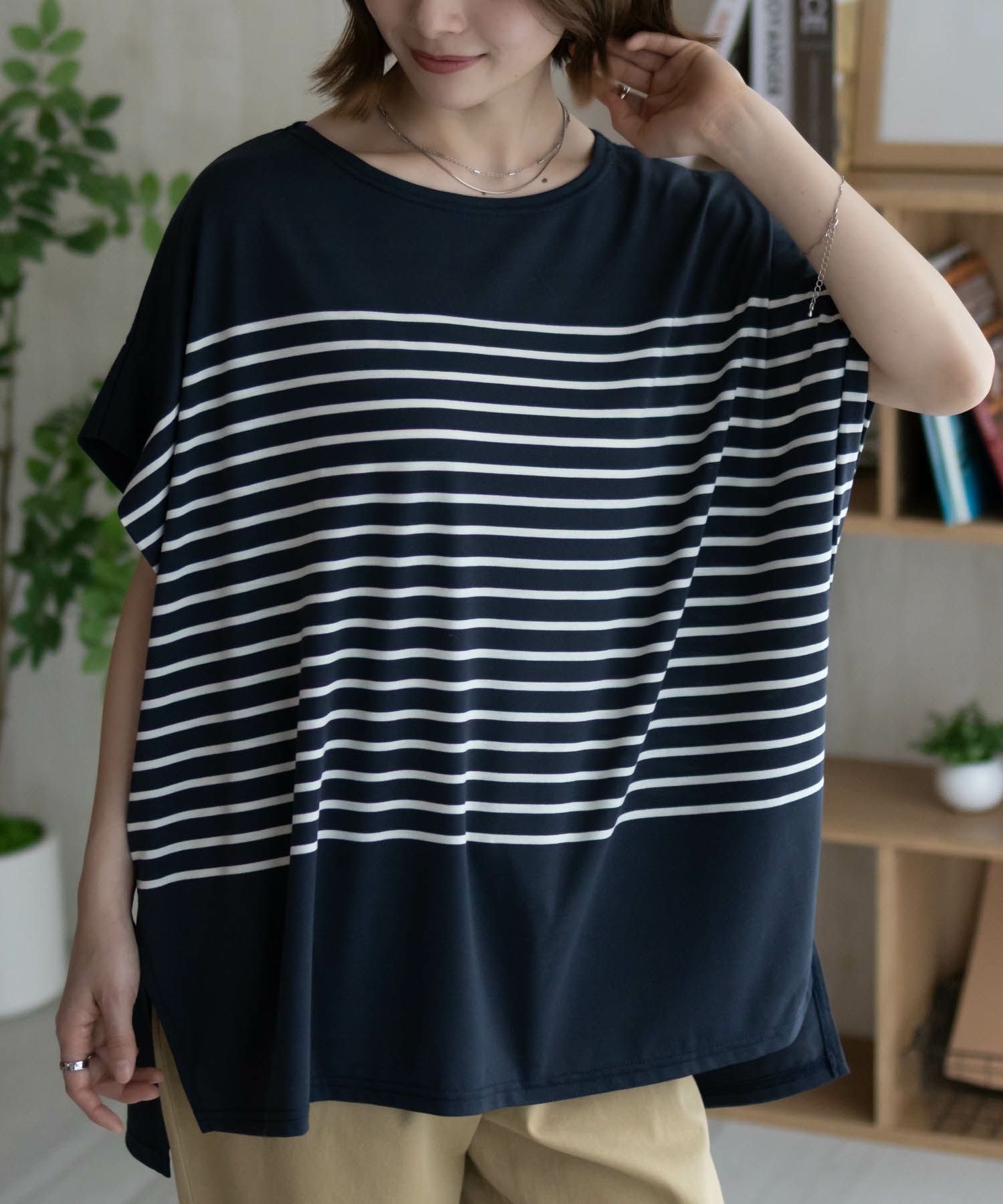 Howdy Marie  ボーダーフレンチTシャツ レディース メール便 対応商品商品サムネイル-4